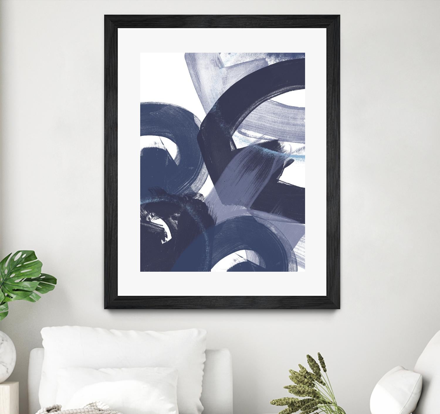 Blue on Blue II by June Erica Vess on GIANT ART - blue abstract