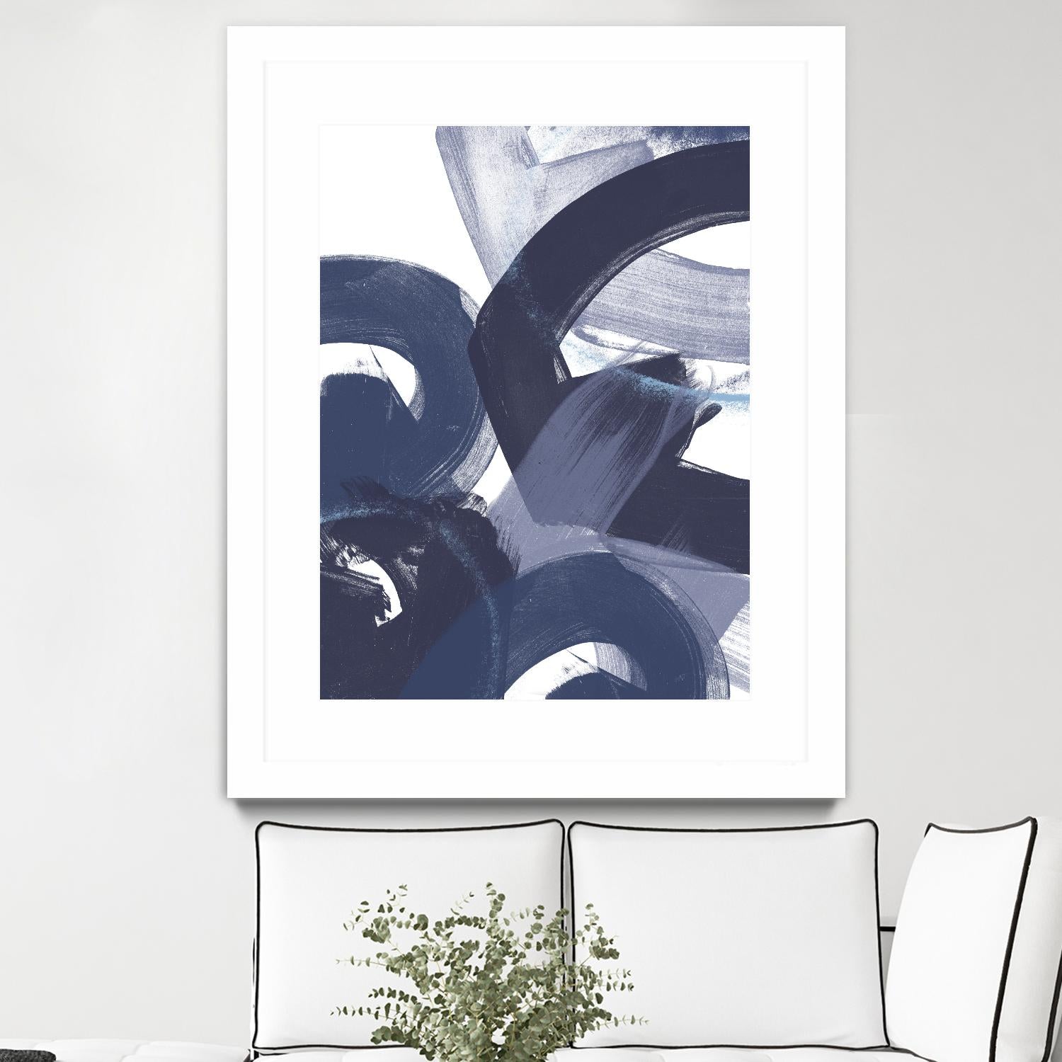 Blue on Blue II by June Erica Vess on GIANT ART - blue abstract
