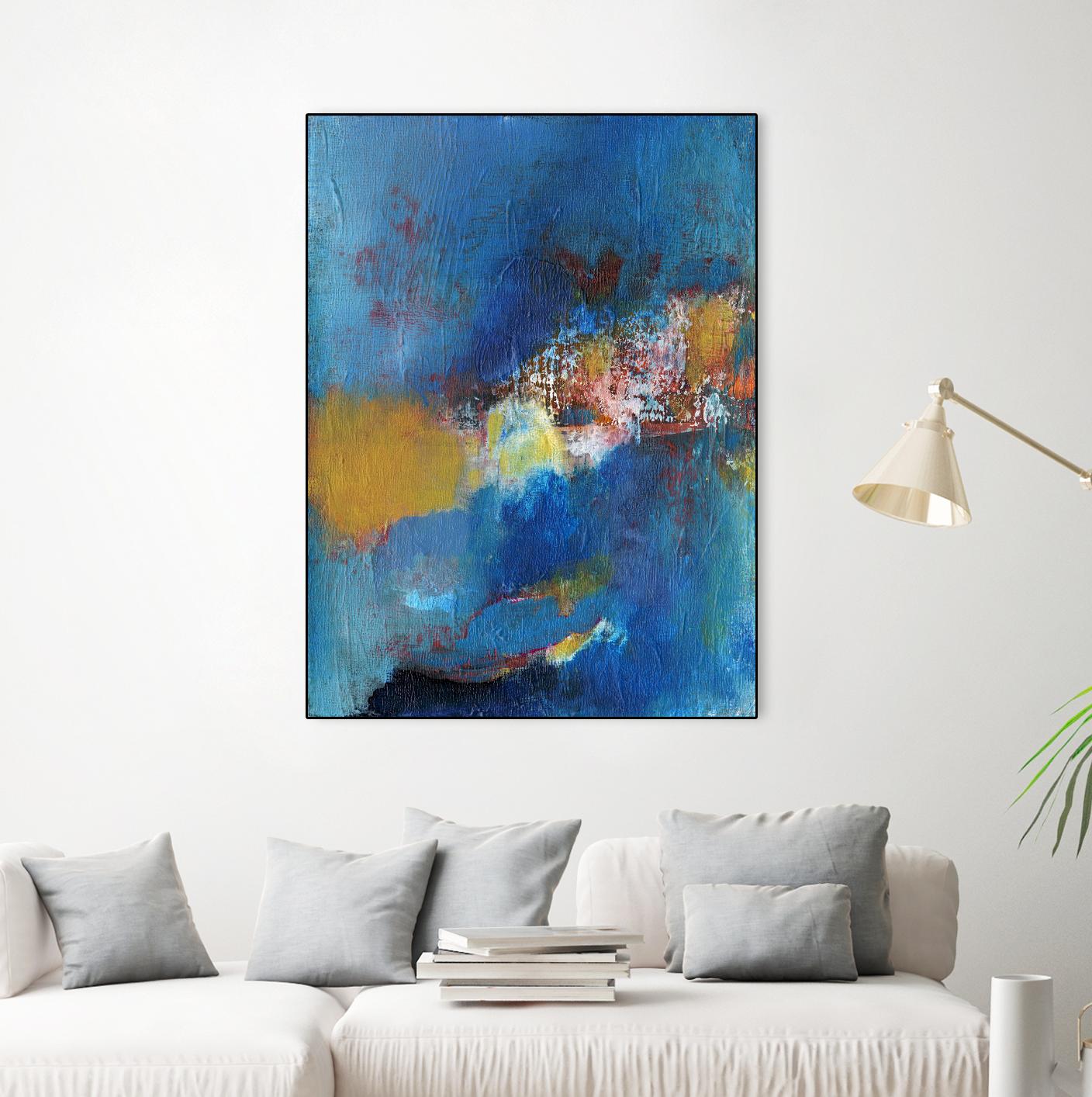 Rhapsody in Blue I by Jodi Fuchs on GIANT ART - blue abstract