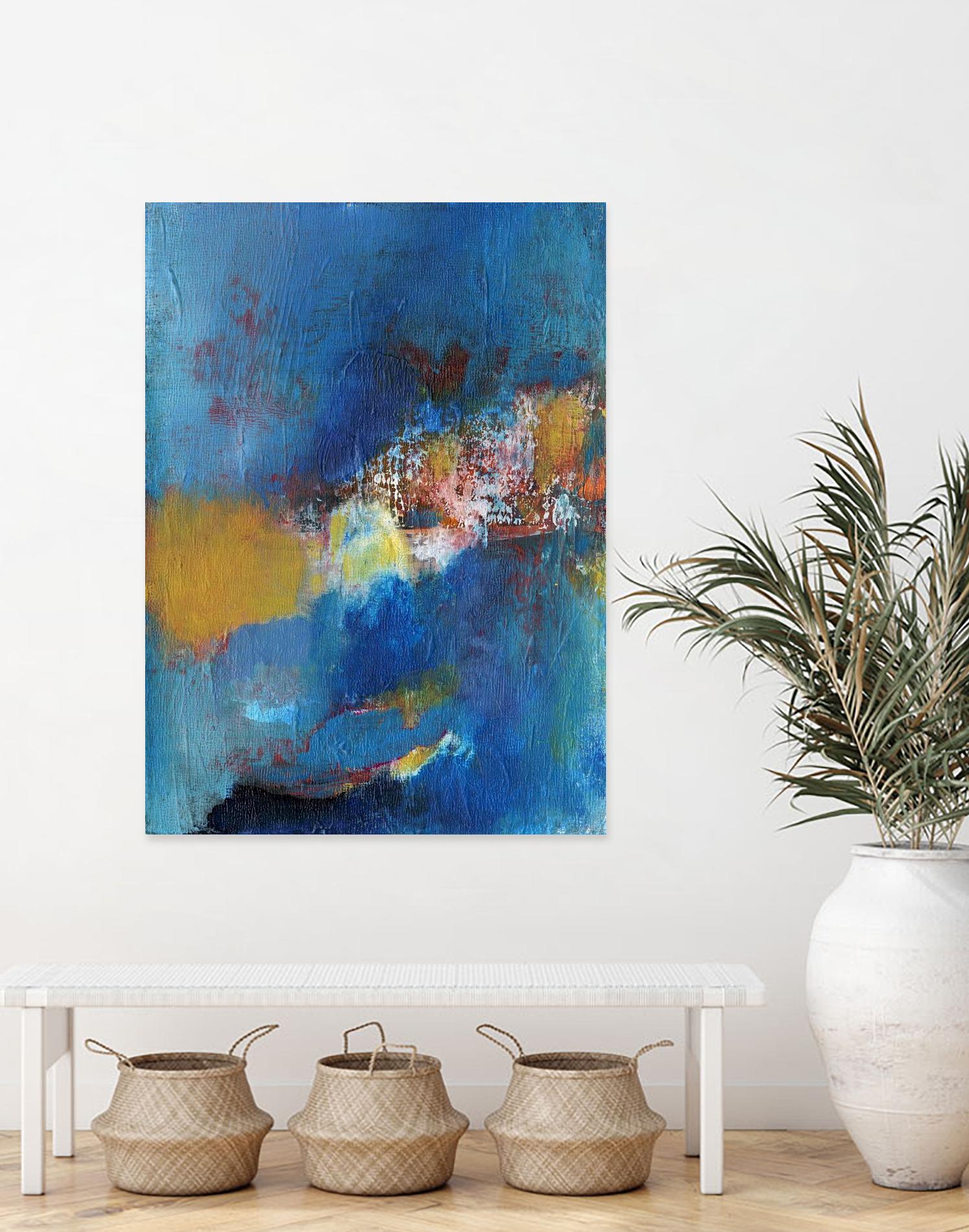 Rhapsody in Blue I by Jodi Fuchs on GIANT ART - blue abstract
