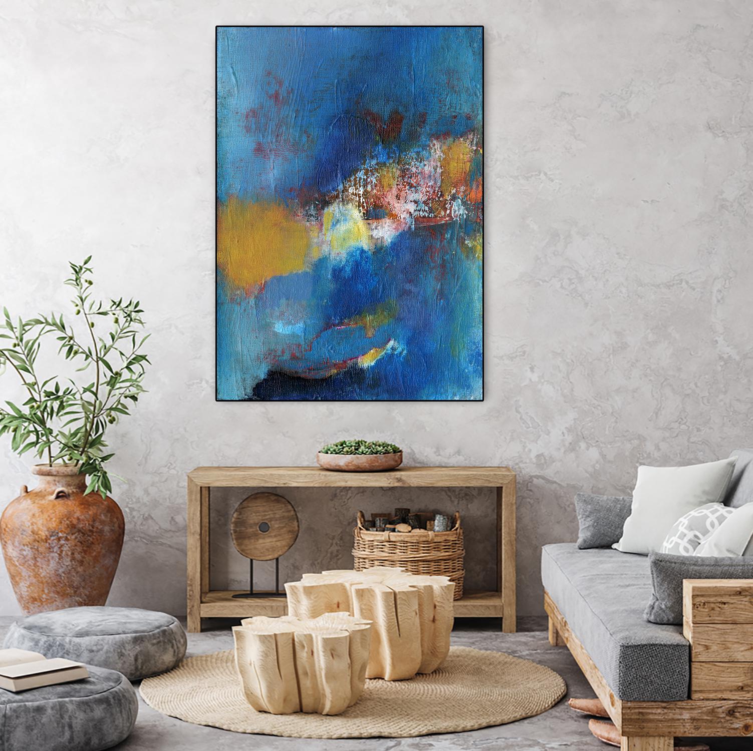 Rhapsody in Blue I by Jodi Fuchs on GIANT ART - blue abstract