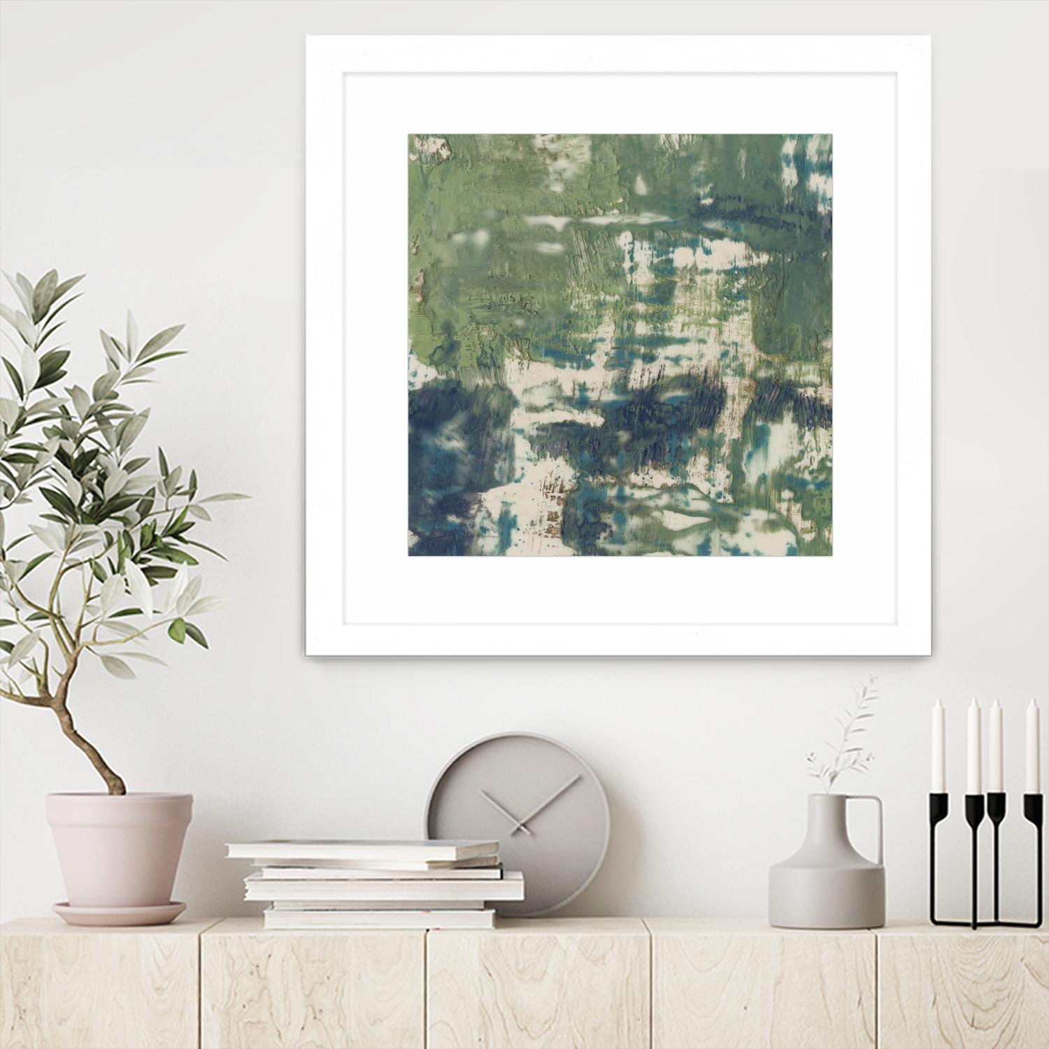 Obscured Horizon II by Jennifer Goldberger on GIANT ART - green abstract