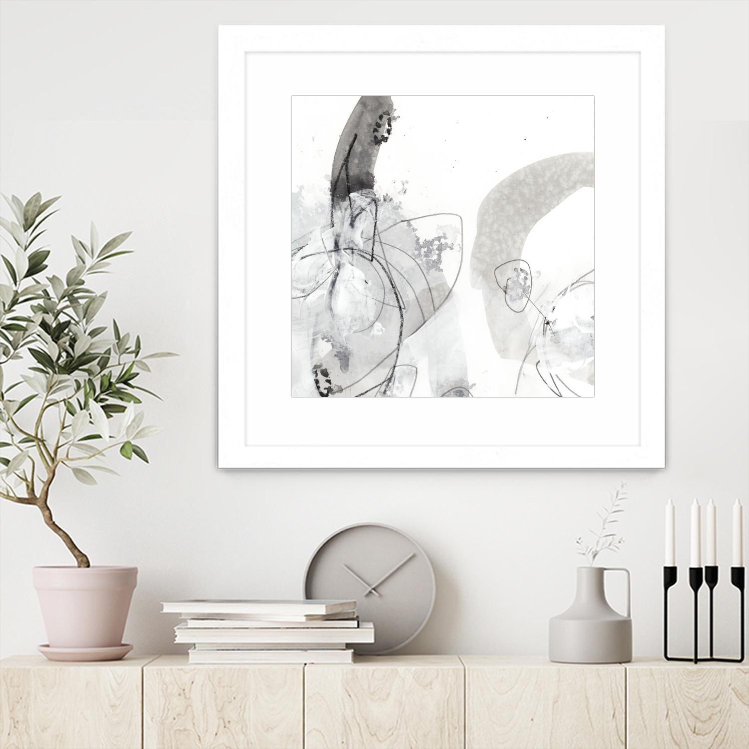 Monochrome Gestures III by June Erica Vess on GIANT ART - black abstract