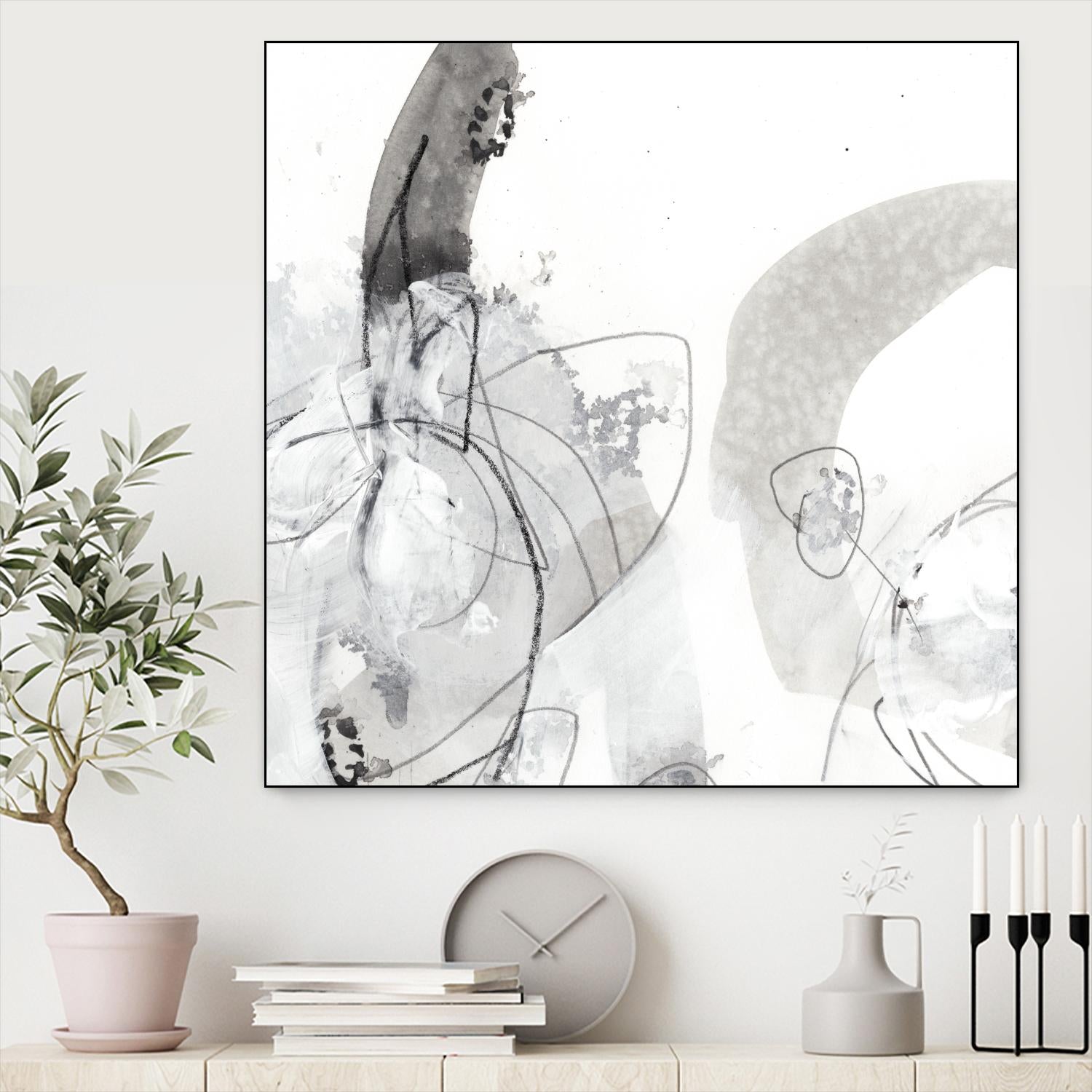 Monochrome Gestures III by June Erica Vess on GIANT ART - black abstract