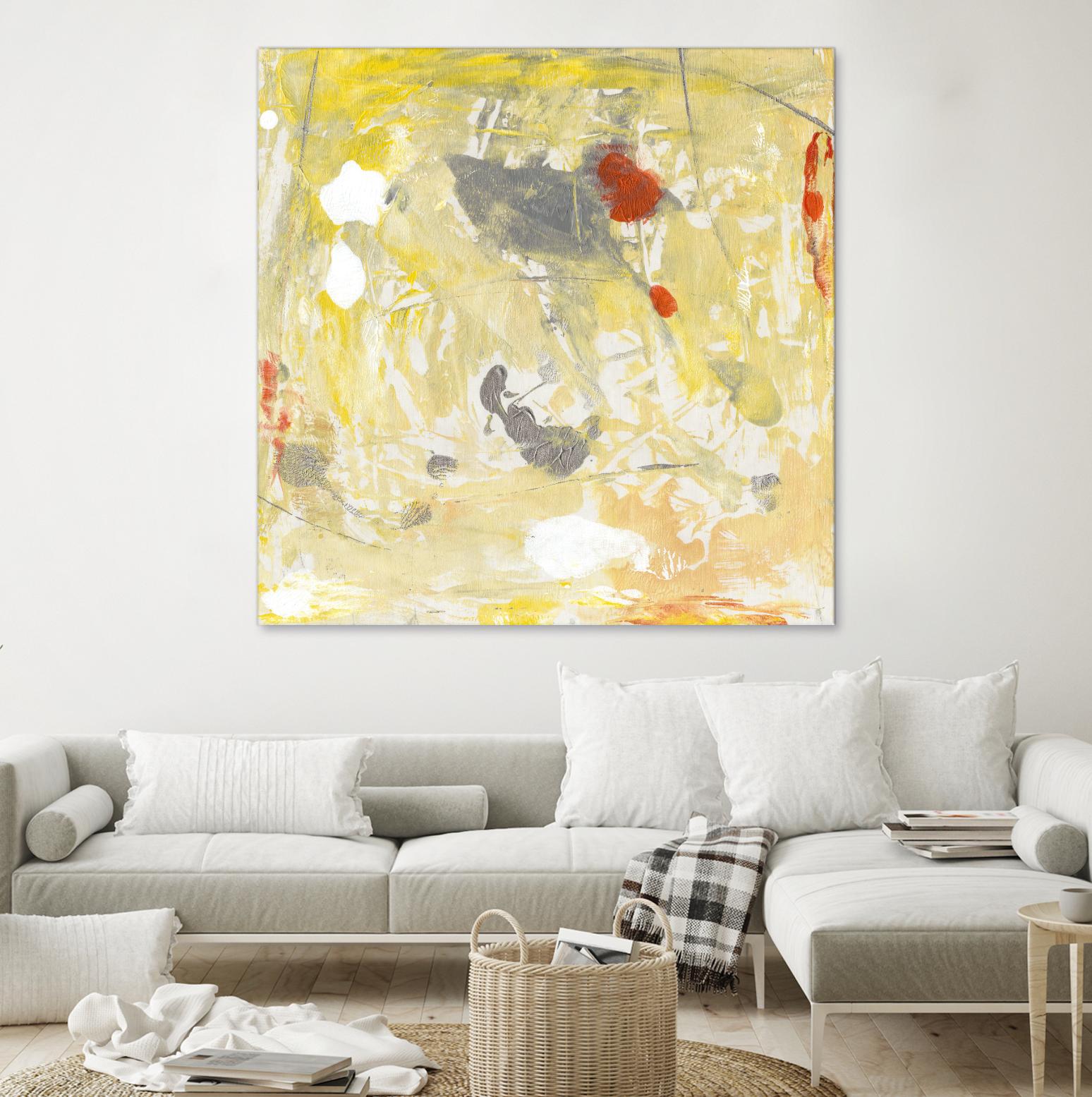 Lemon Jostle I by Tim OToole on GIANT ART - yellow abstract
