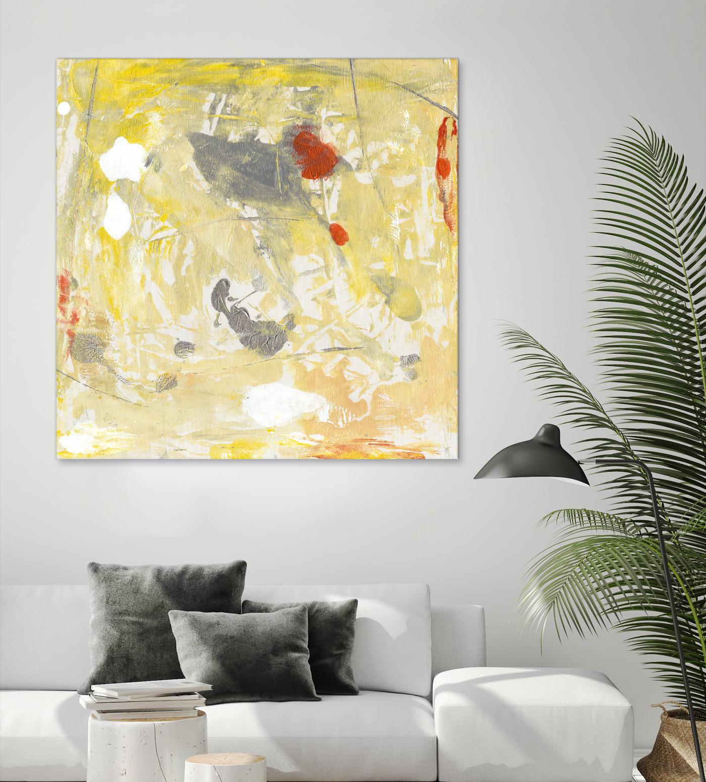 Lemon Jostle I by Tim OToole on GIANT ART - yellow abstract