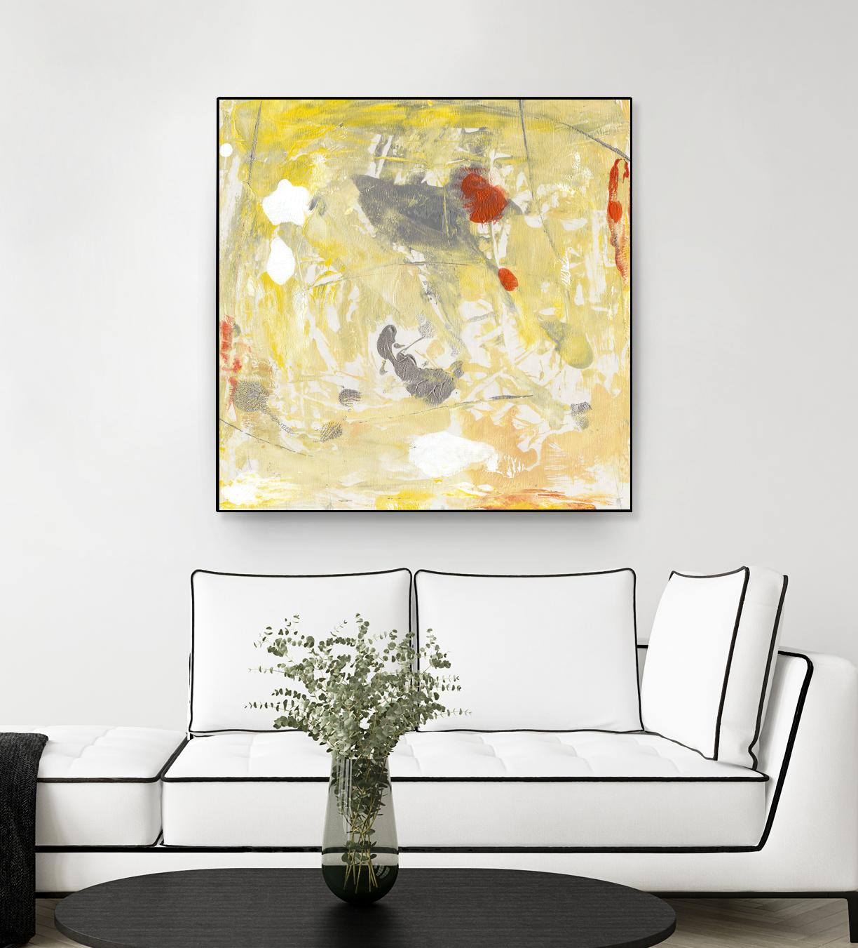 Lemon Jostle I by Tim OToole on GIANT ART - yellow abstract