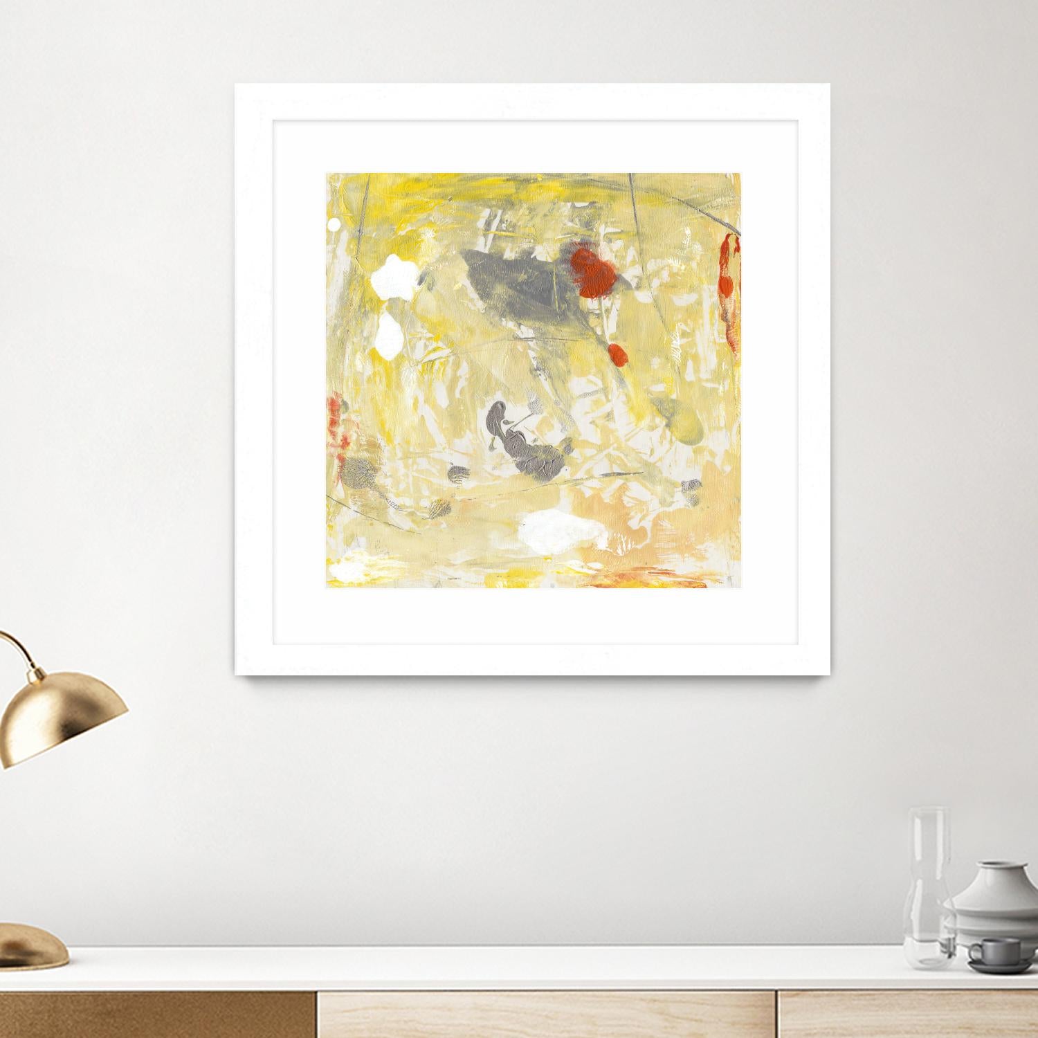 Lemon Jostle I by Tim OToole on GIANT ART - yellow abstract