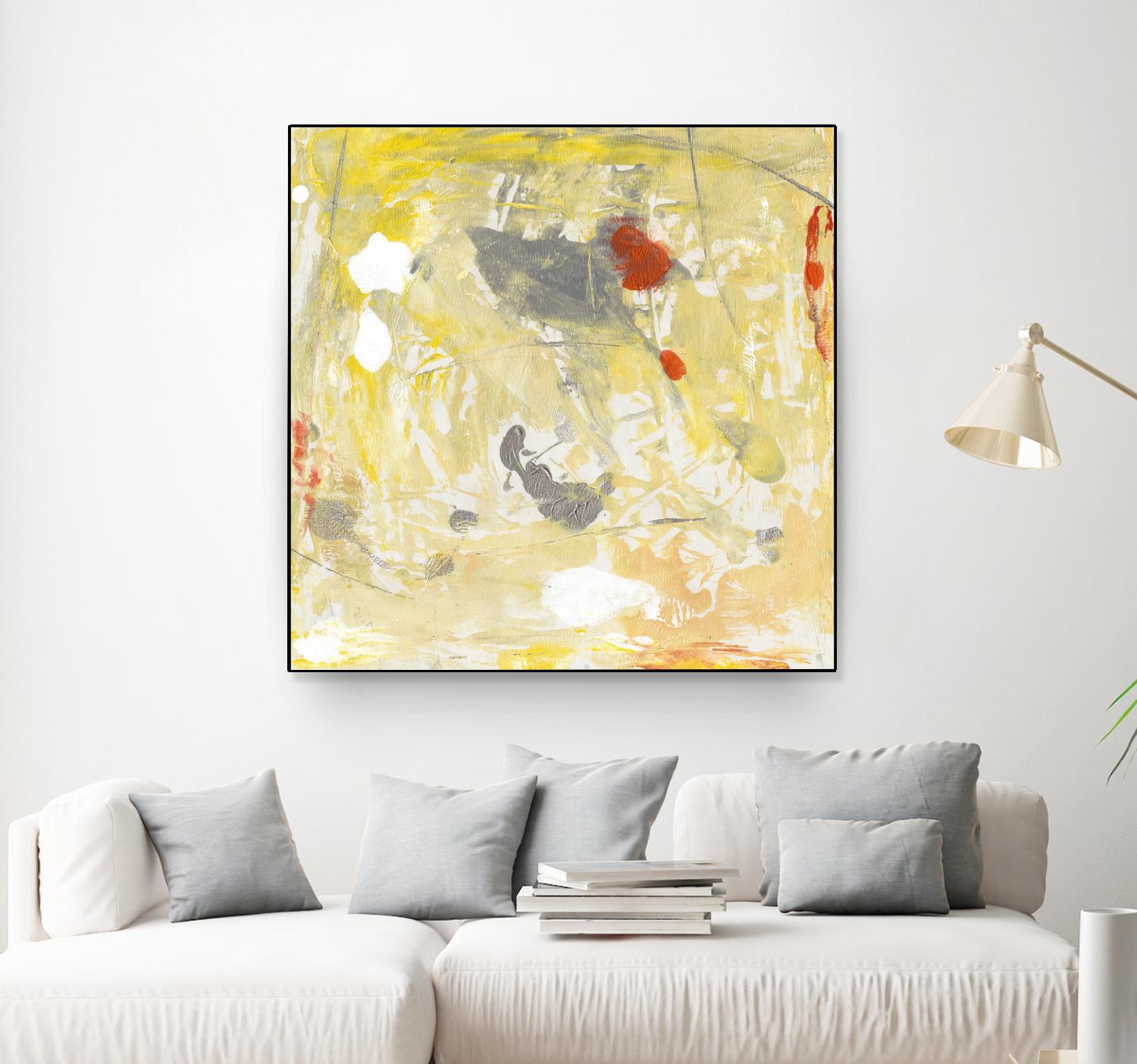 Lemon Jostle I by Tim OToole on GIANT ART - yellow abstract