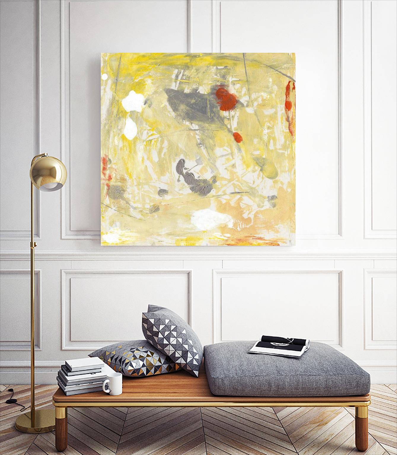 Lemon Jostle I by Tim OToole on GIANT ART - yellow abstract