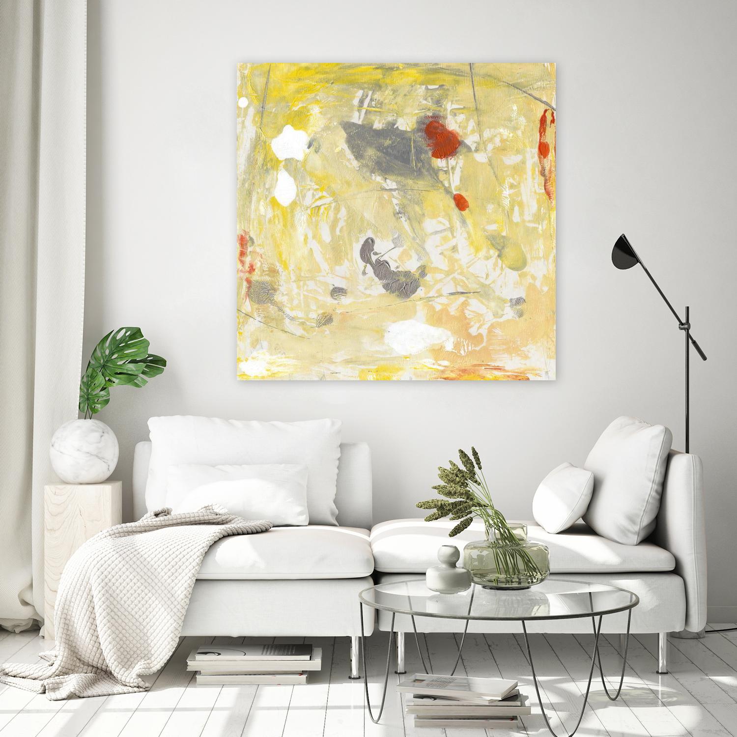 Lemon Jostle I by Tim OToole on GIANT ART - yellow abstract