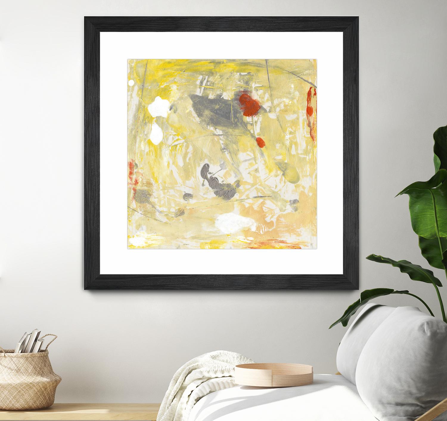 Lemon Jostle I by Tim OToole on GIANT ART - yellow abstract