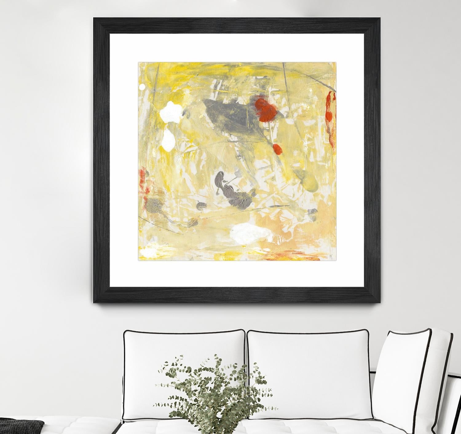 Lemon Jostle I by Tim OToole on GIANT ART - yellow abstract