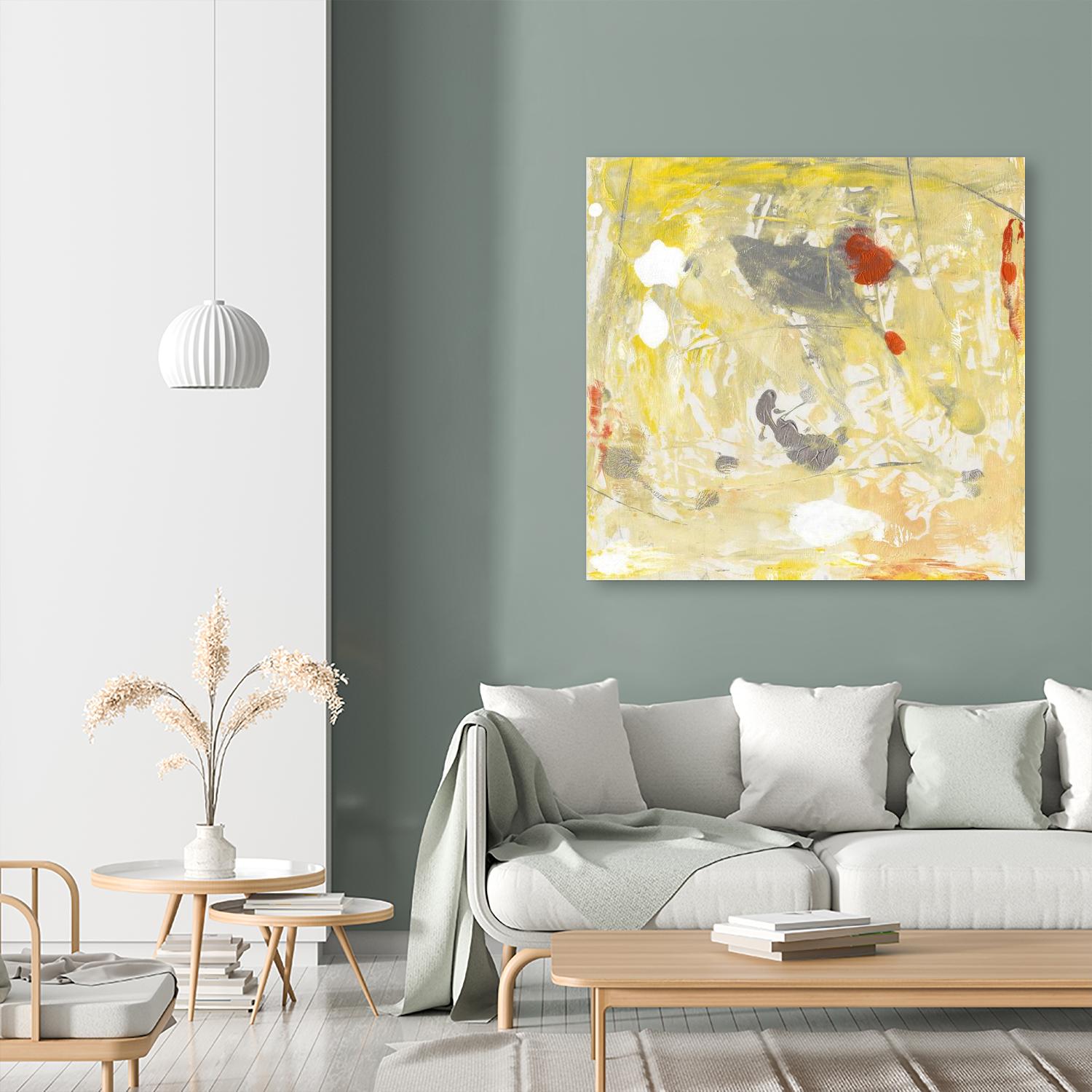 Lemon Jostle I by Tim OToole on GIANT ART - yellow abstract