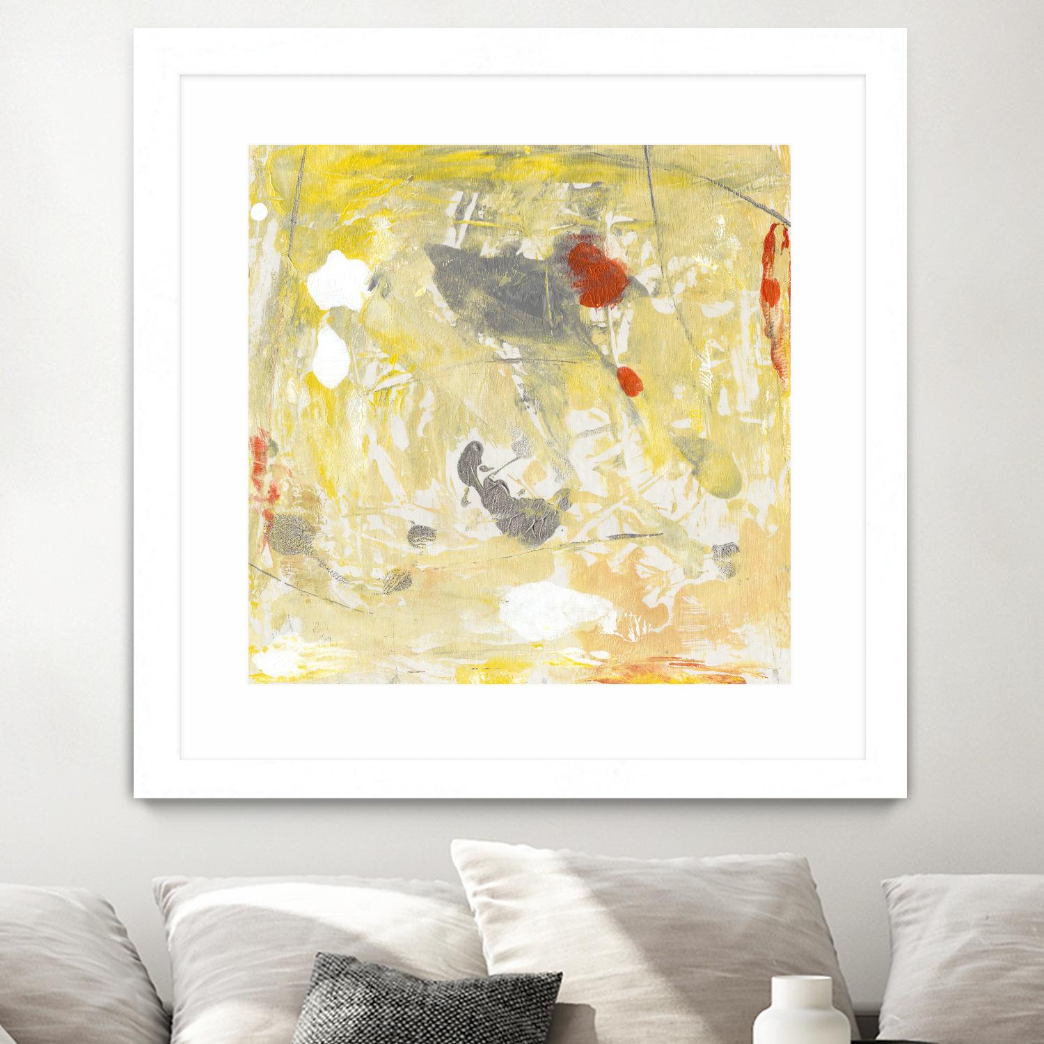 Lemon Jostle I by Tim OToole on GIANT ART - yellow abstract
