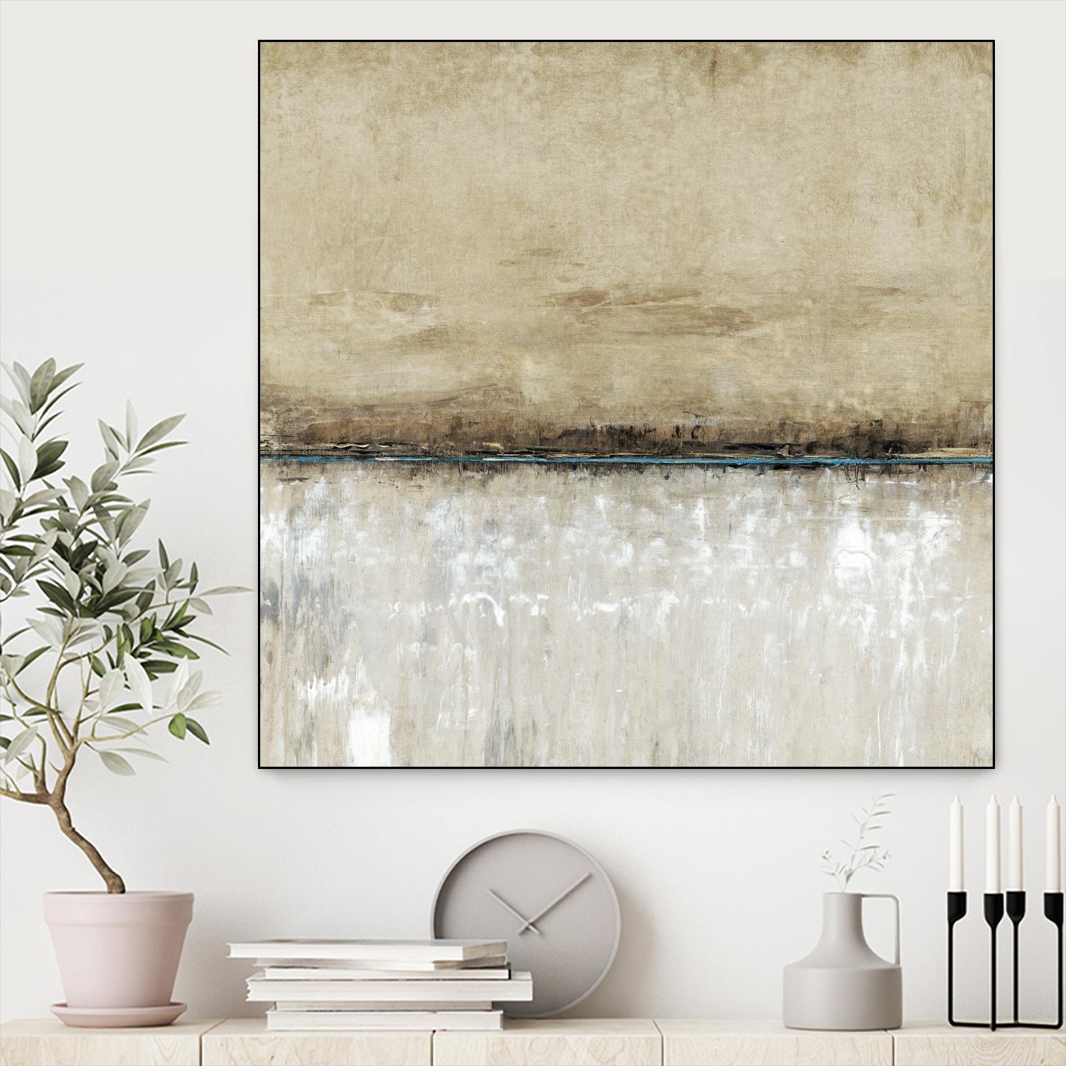 Blue Line I by Tim OToole on GIANT ART - brown abstract