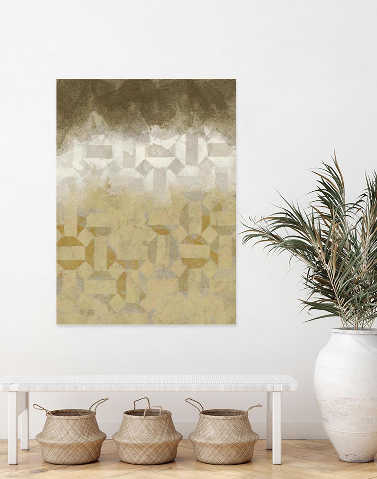 Shifting Earth I by Alonzo Saunders on GIANT ART - yellow abstract