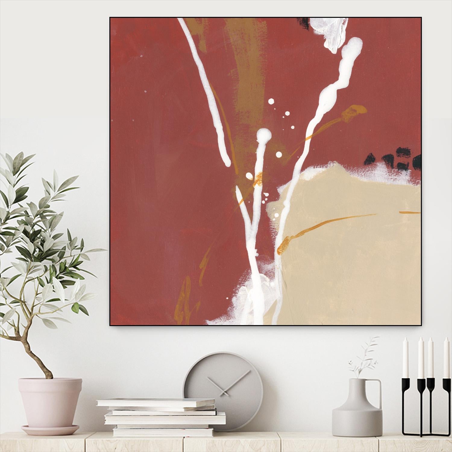 Molecular Dynamics III by June Erica Vess on GIANT ART - red abstract