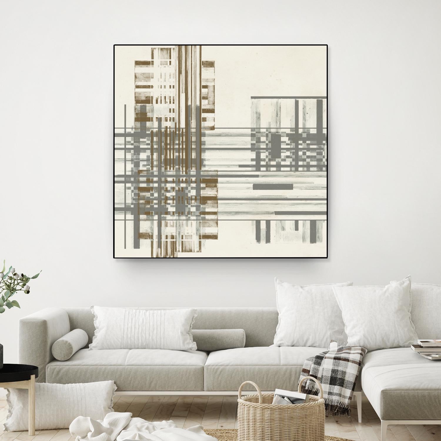 Matrix Illusion I by Jennifer Goldberger on GIANT ART - brown abstract