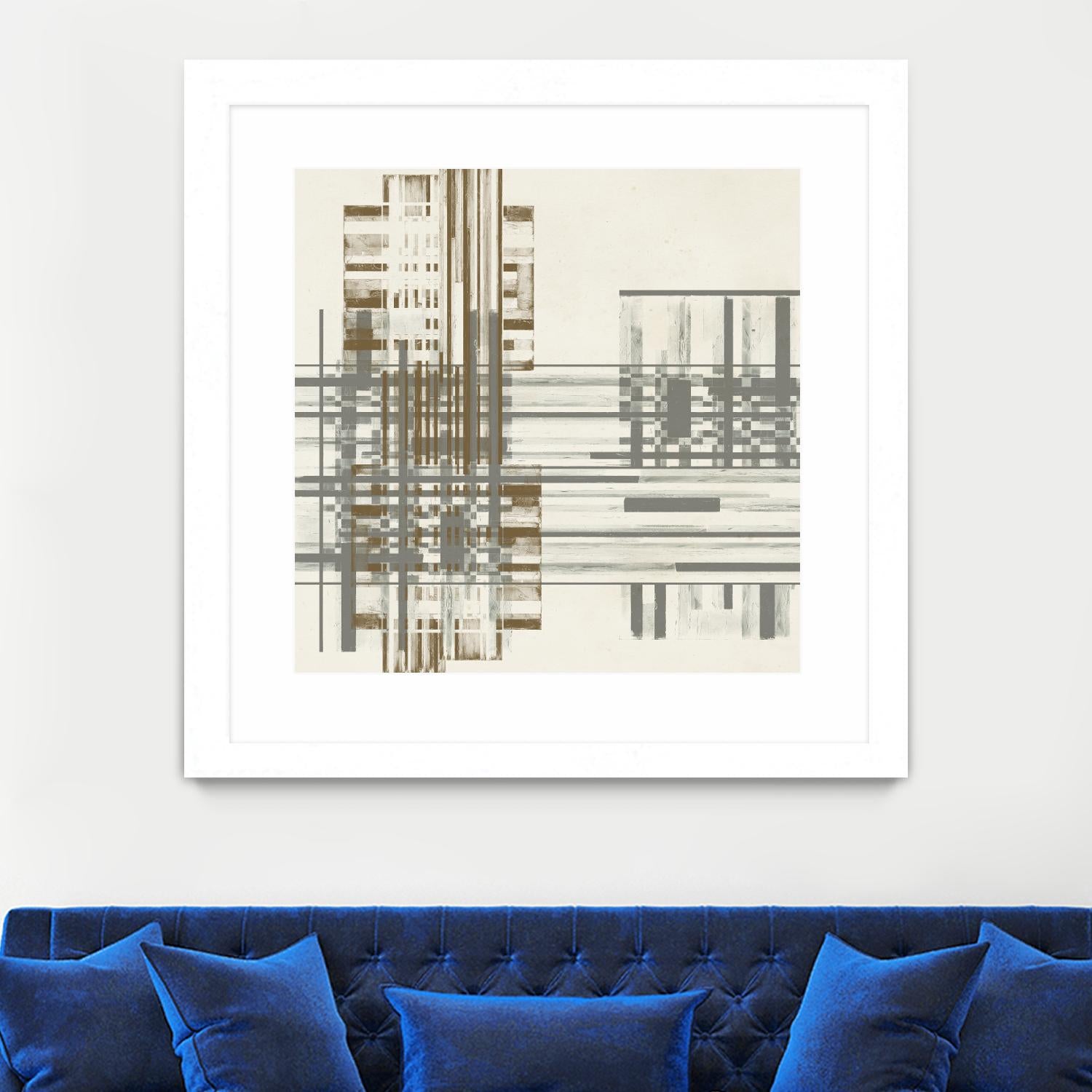 Matrix Illusion I by Jennifer Goldberger on GIANT ART - brown abstract