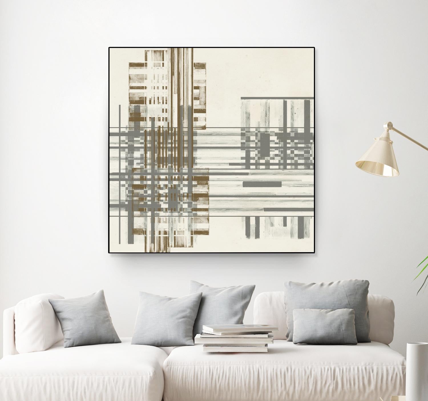 Matrix Illusion I by Jennifer Goldberger on GIANT ART - brown abstract