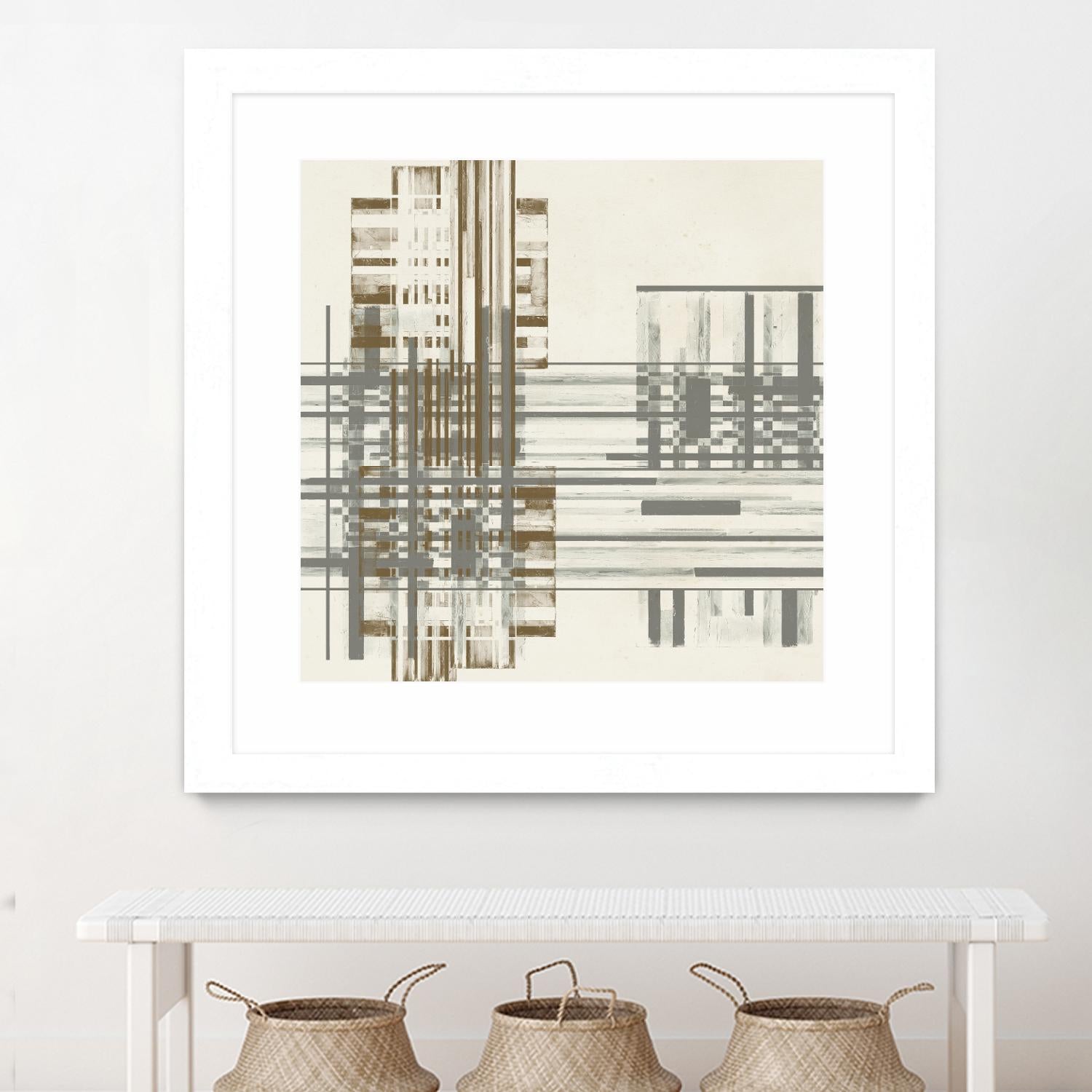 Matrix Illusion I by Jennifer Goldberger on GIANT ART - brown abstract