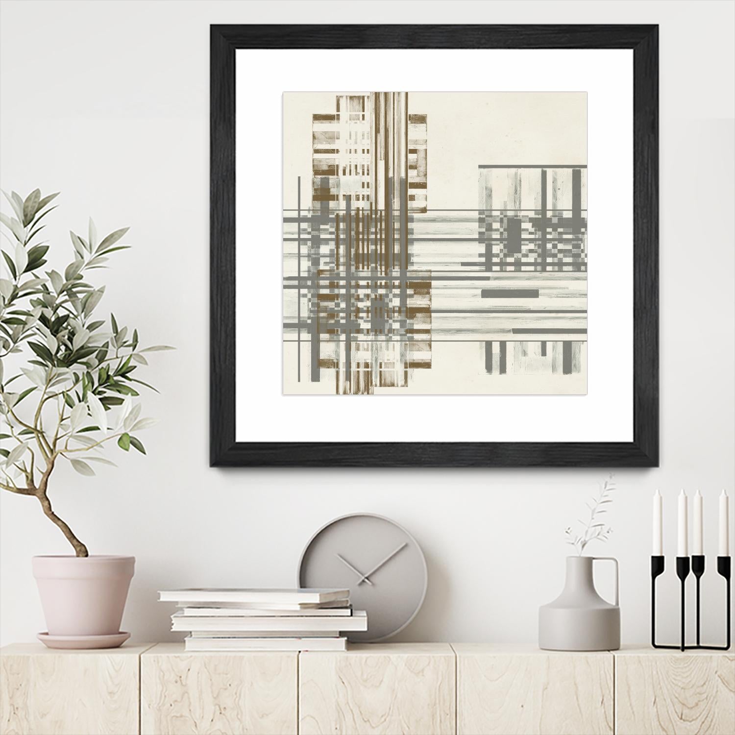 Matrix Illusion I by Jennifer Goldberger on GIANT ART - brown abstract