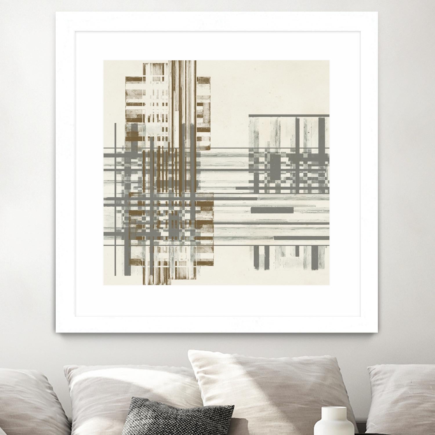 Matrix Illusion I by Jennifer Goldberger on GIANT ART - brown abstract