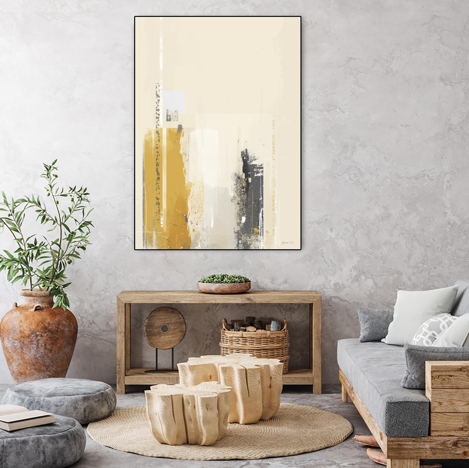 Deeper Shadows II by Green Lili on GIANT ART - yellow abstract