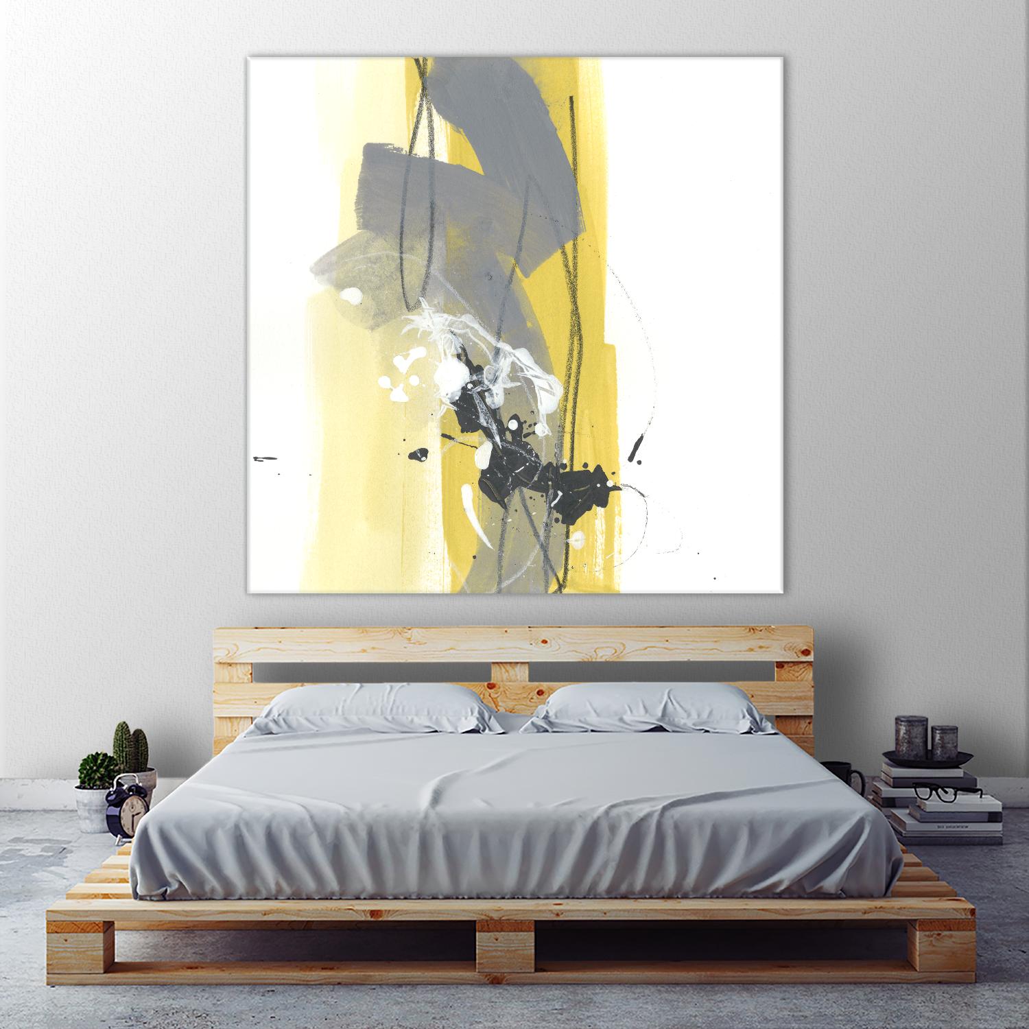 Catch Phrase I by June Erica Vess on GIANT ART - yellow abstract