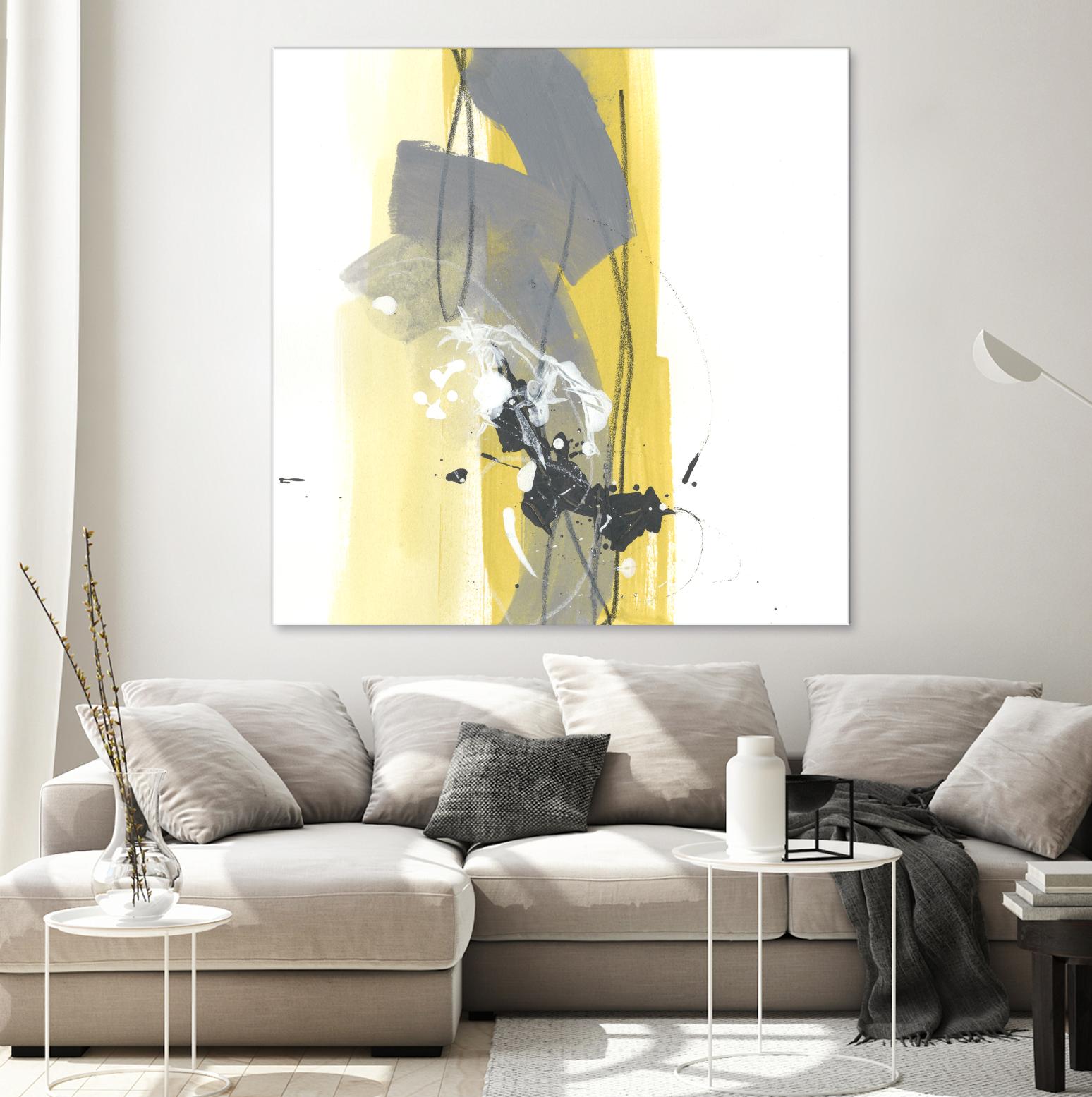Catch Phrase I by June Erica Vess on GIANT ART - yellow abstract