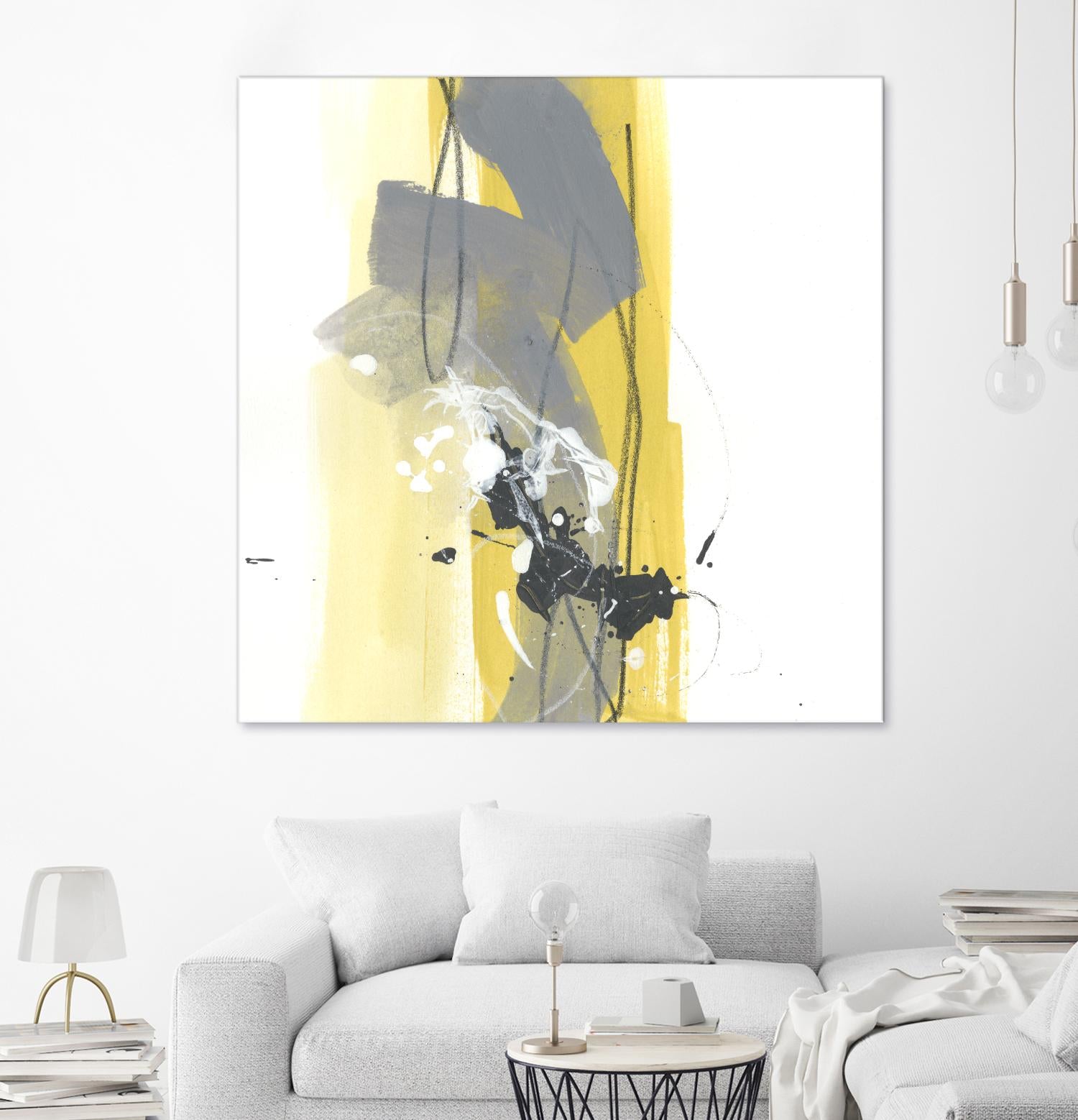 Catch Phrase I by June Erica Vess on GIANT ART - yellow abstract