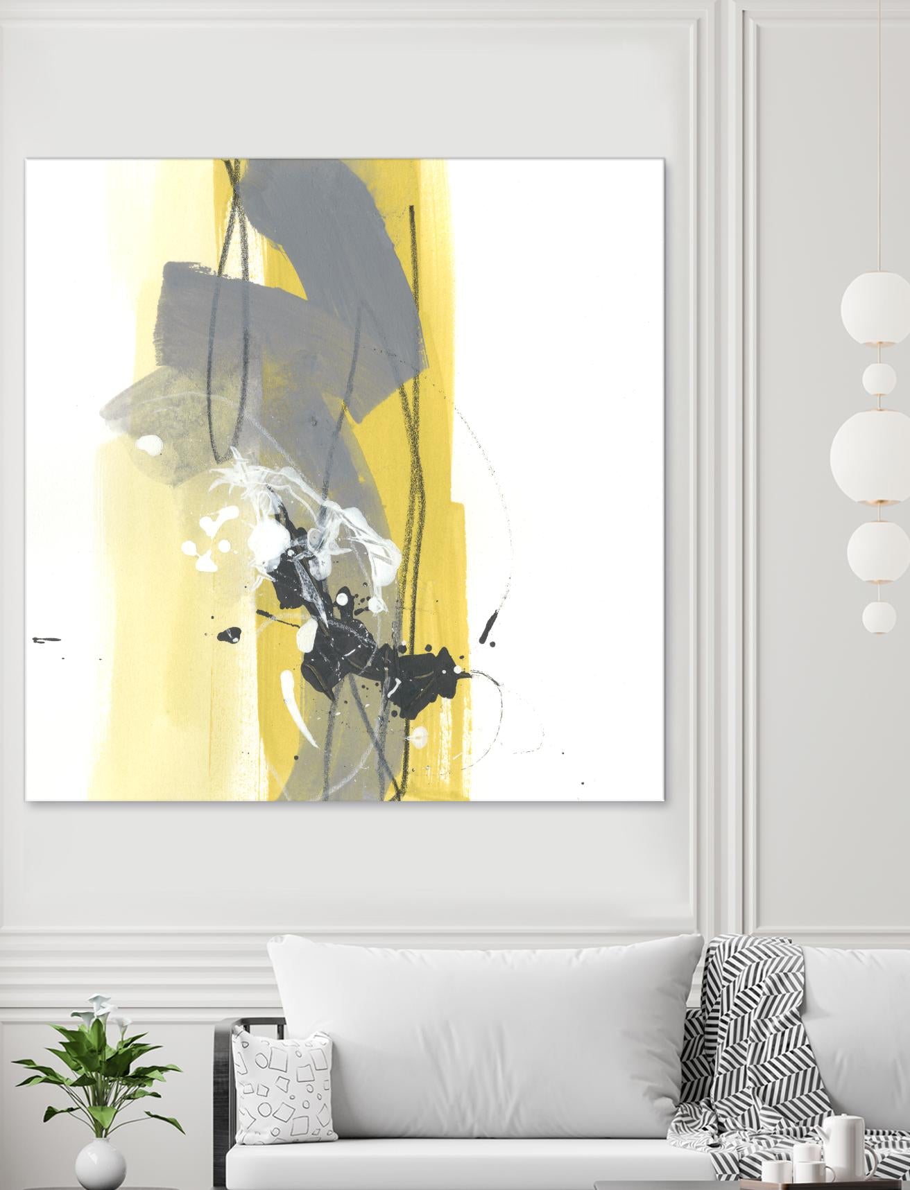 Catch Phrase I by June Erica Vess on GIANT ART - yellow abstract