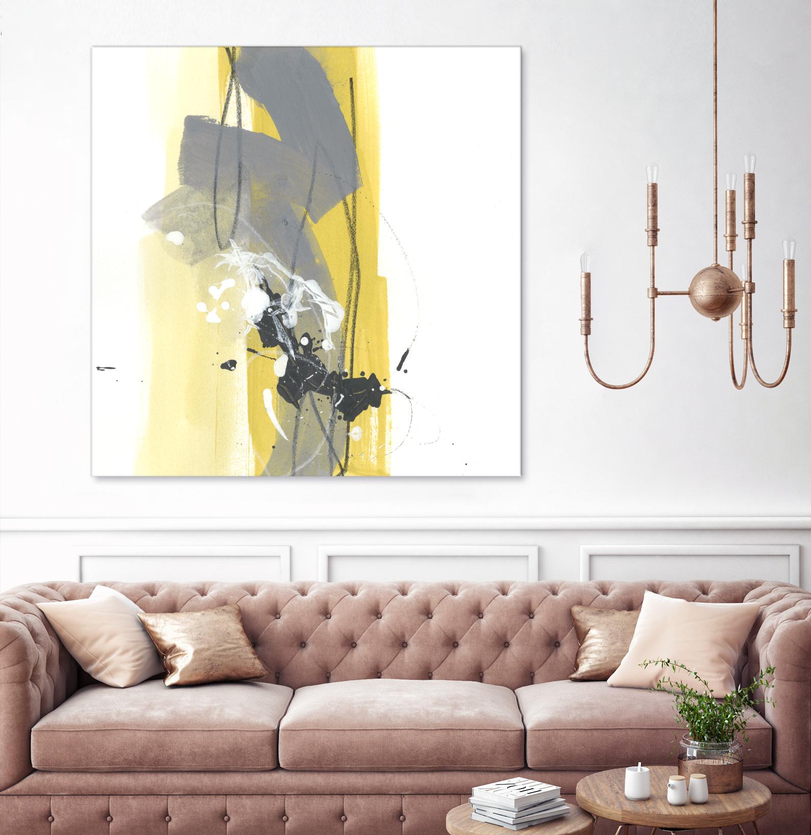 Catch Phrase I by June Erica Vess on GIANT ART - yellow abstract
