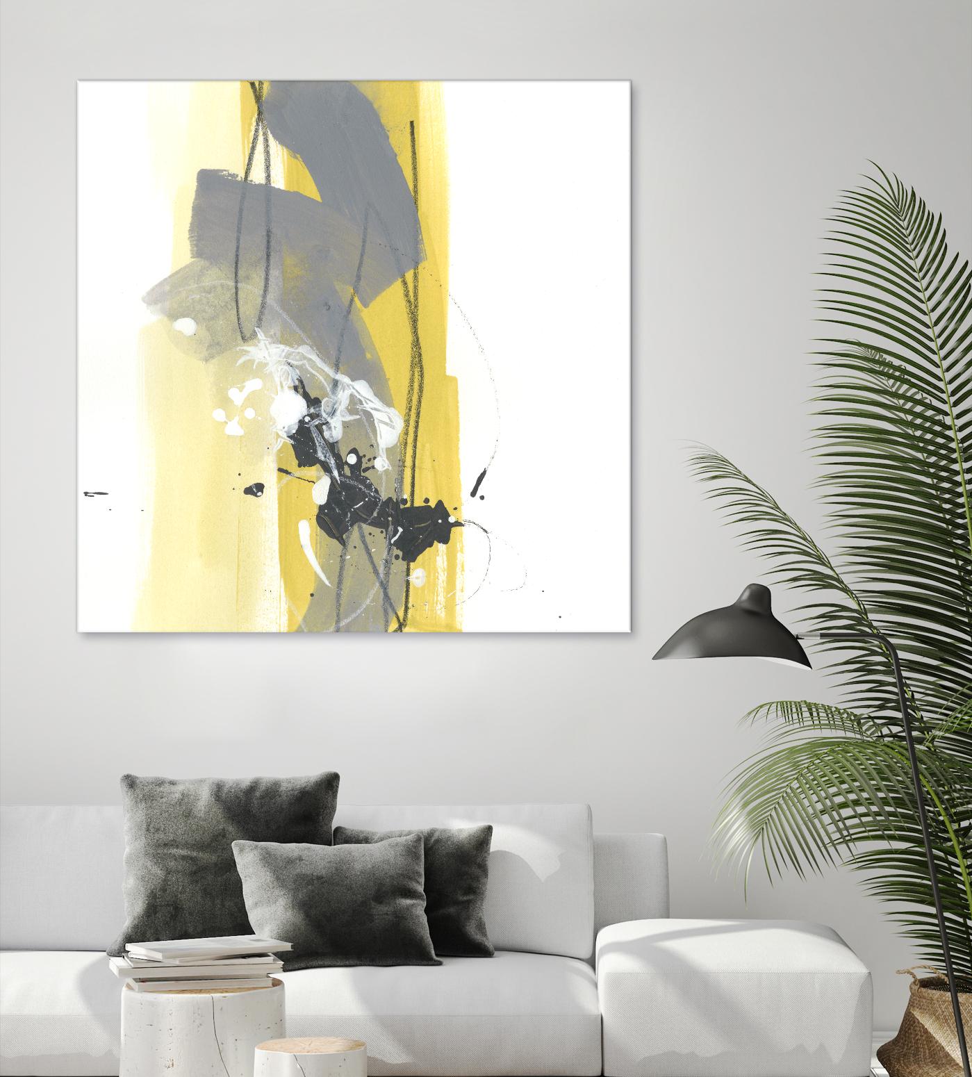 Catch Phrase I by June Erica Vess on GIANT ART - yellow abstract