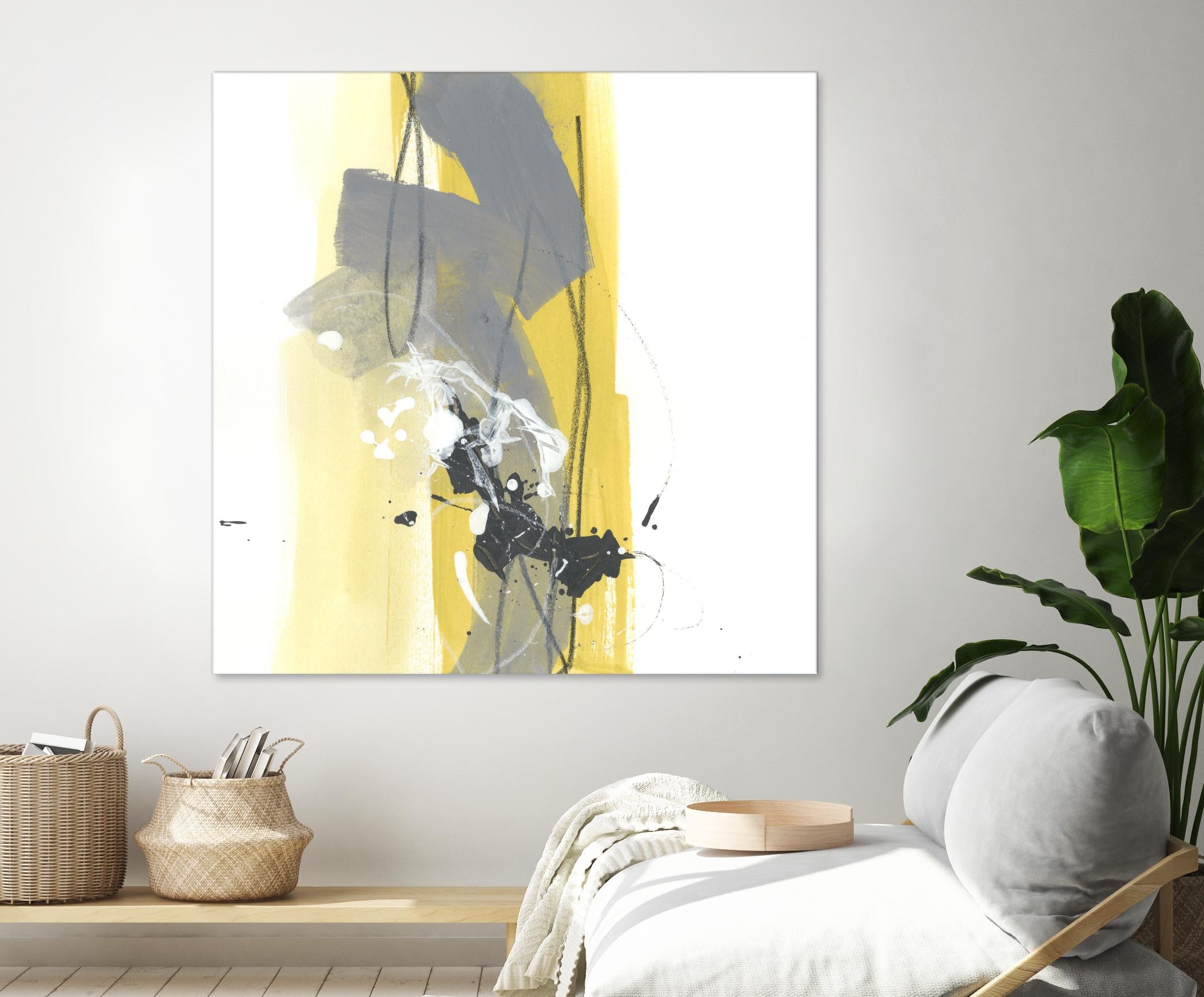 Catch Phrase I by June Erica Vess on GIANT ART - yellow abstract
