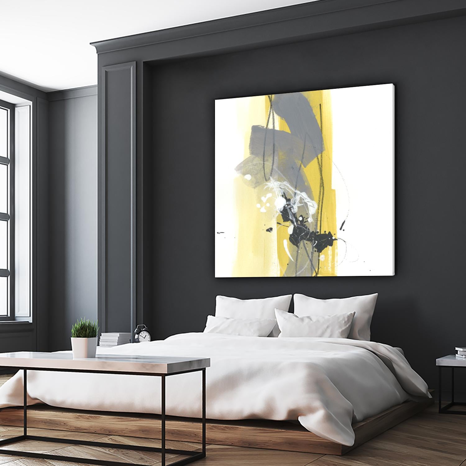 Catch Phrase I by June Erica Vess on GIANT ART - yellow abstract