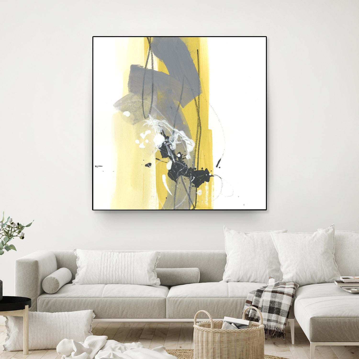 Catch Phrase I by June Erica Vess on GIANT ART - yellow abstract