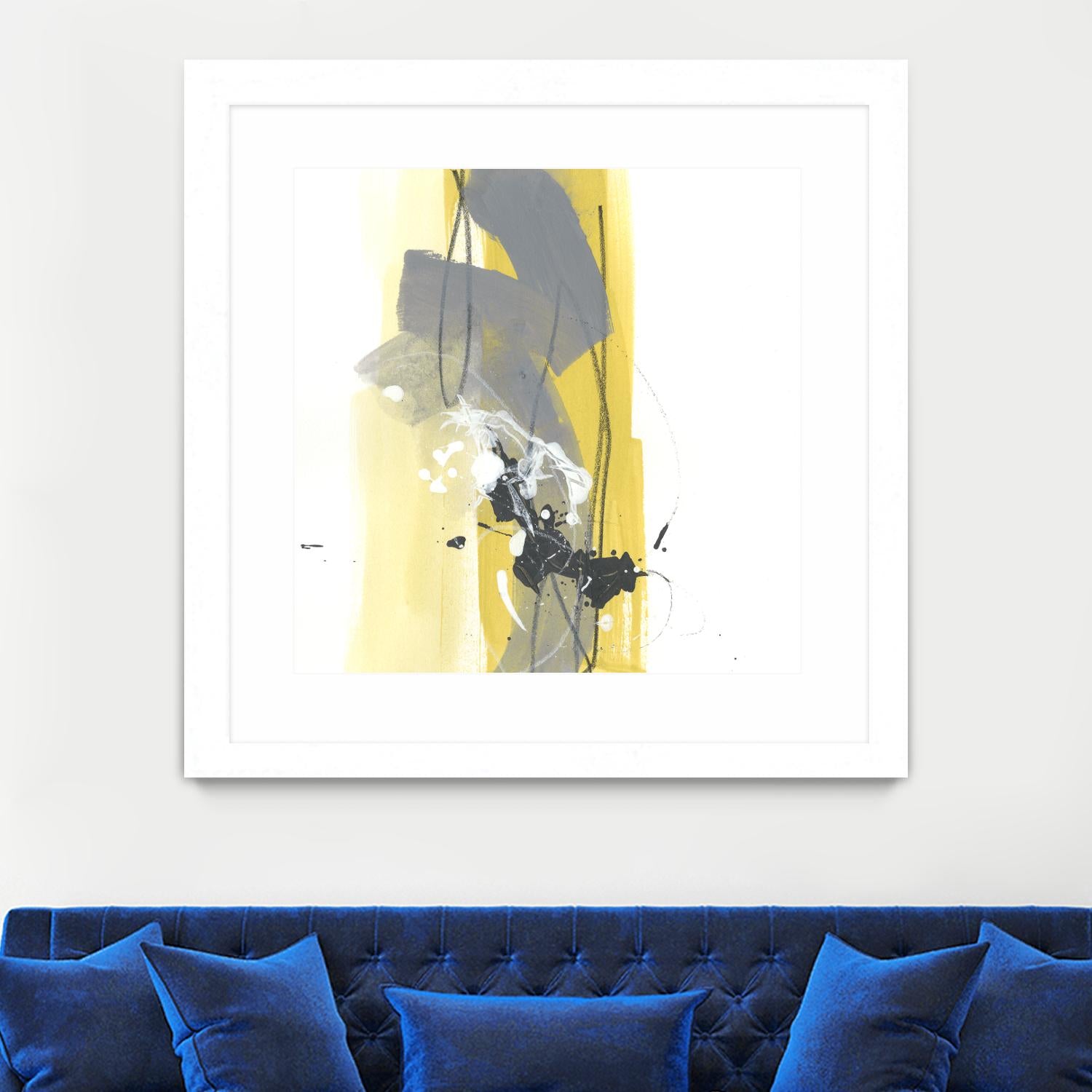 Catch Phrase I by June Erica Vess on GIANT ART - yellow abstract