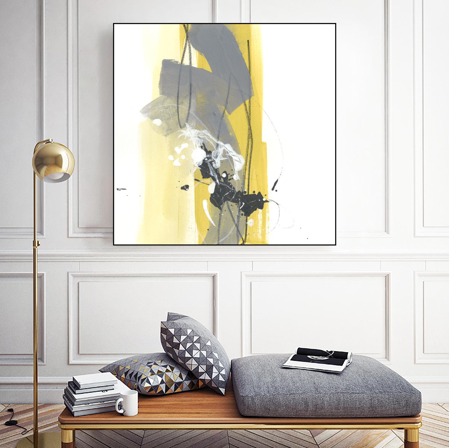 Catch Phrase I by June Erica Vess on GIANT ART - yellow abstract