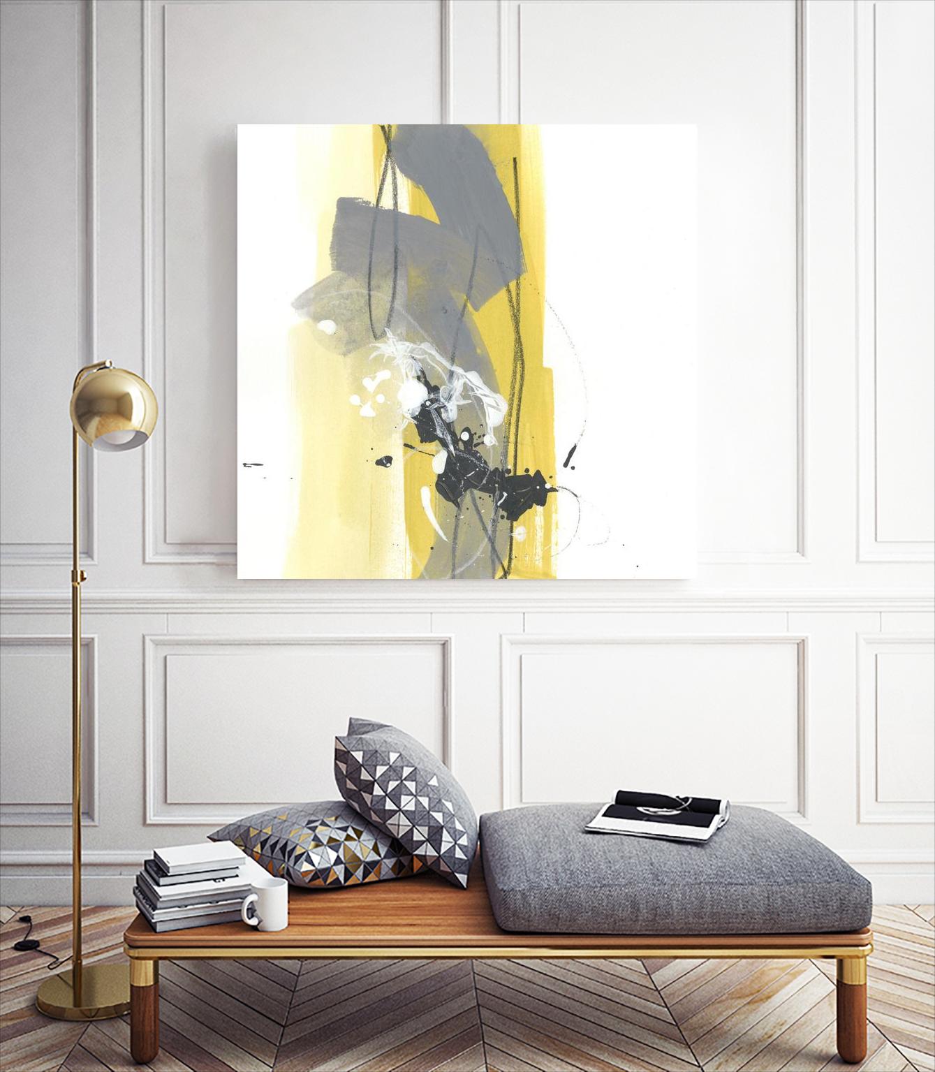 Catch Phrase I by June Erica Vess on GIANT ART - yellow abstract
