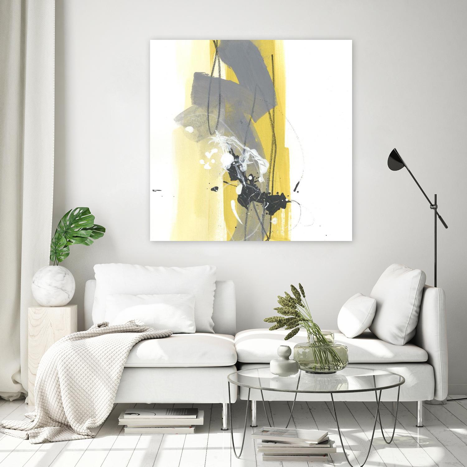 Catch Phrase I by June Erica Vess on GIANT ART - yellow abstract