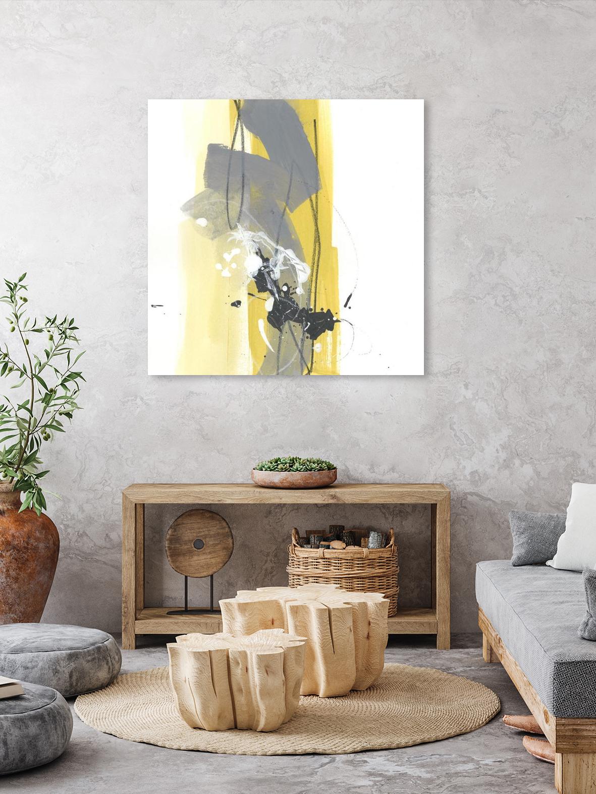 Catch Phrase I by June Erica Vess on GIANT ART - yellow abstract