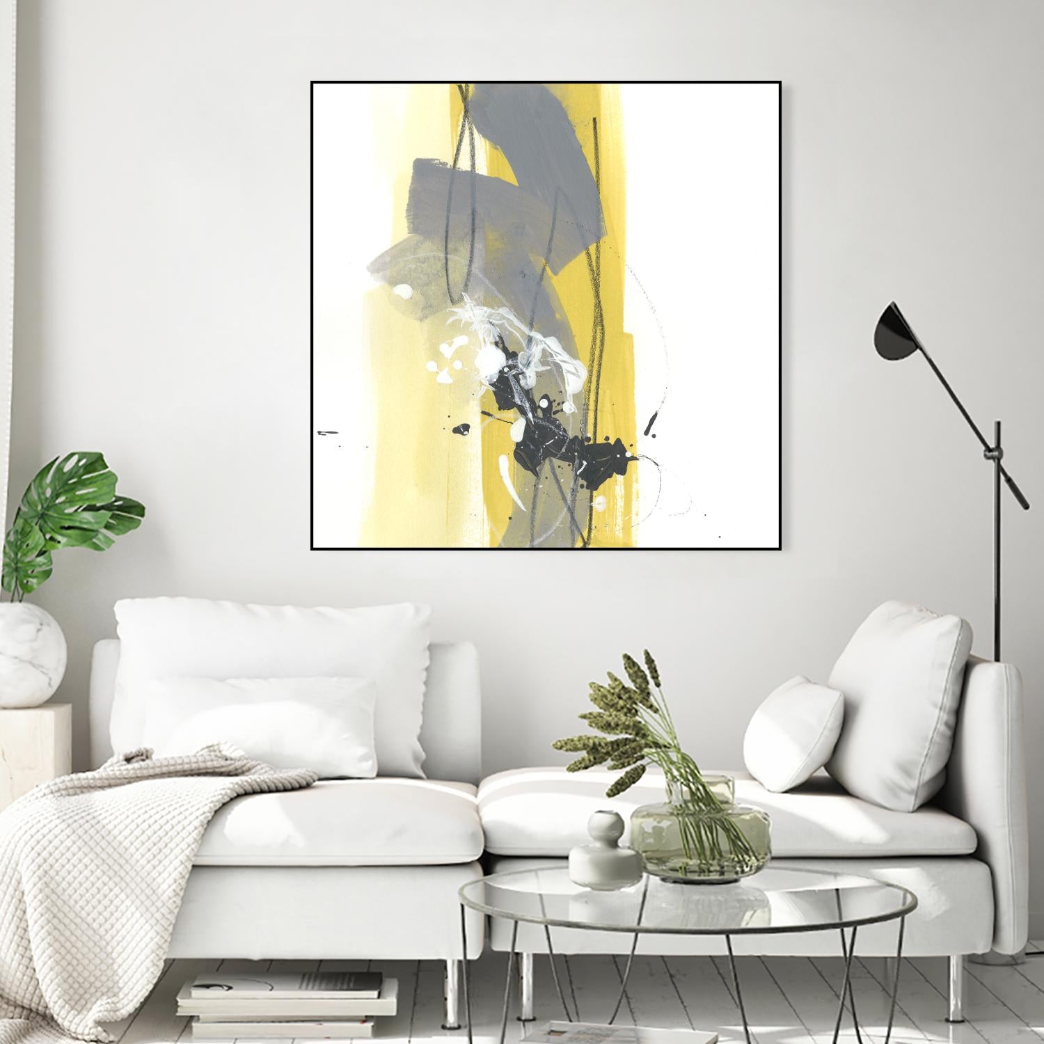 Catch Phrase I by June Erica Vess on GIANT ART - yellow abstract