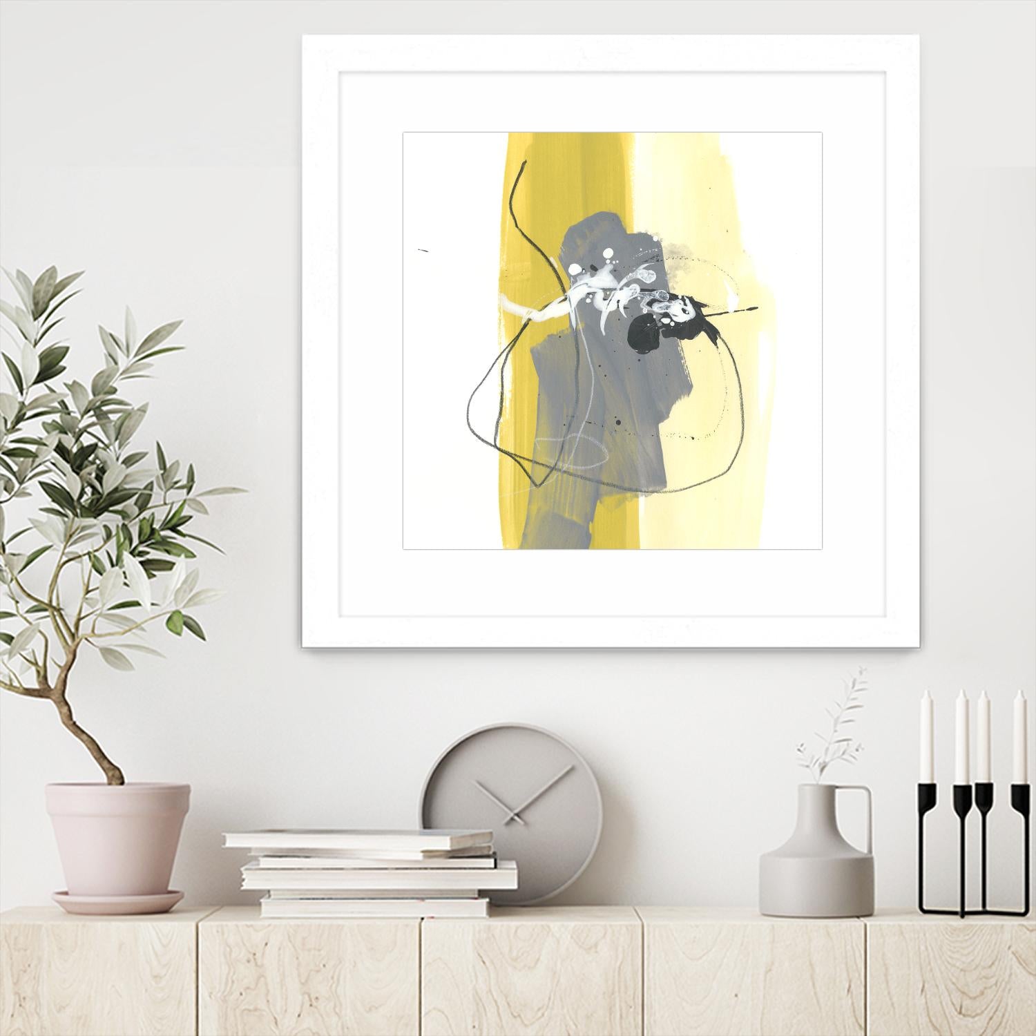 Catch Phrase III by June Erica Vess on GIANT ART - yellow abstract