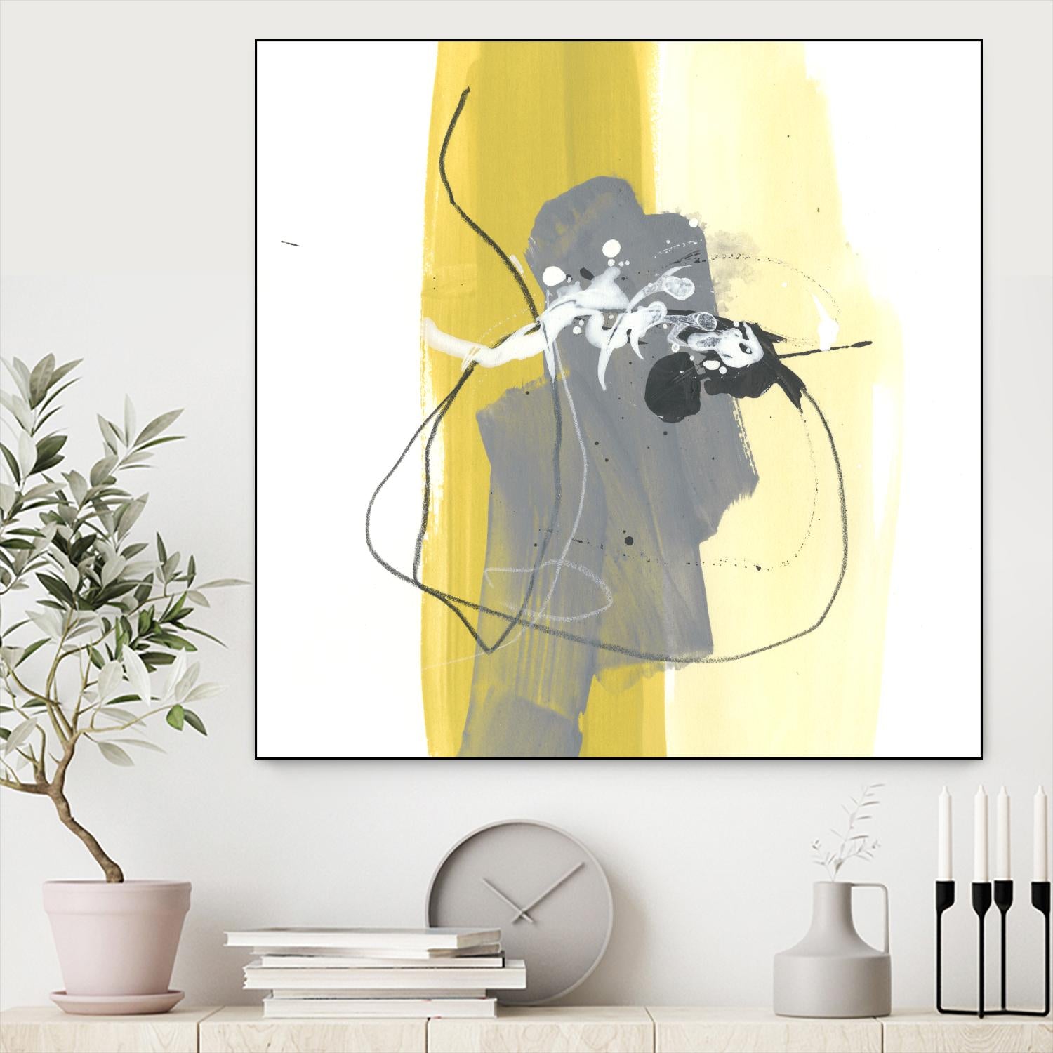 Catch Phrase III by June Erica Vess on GIANT ART - yellow abstract