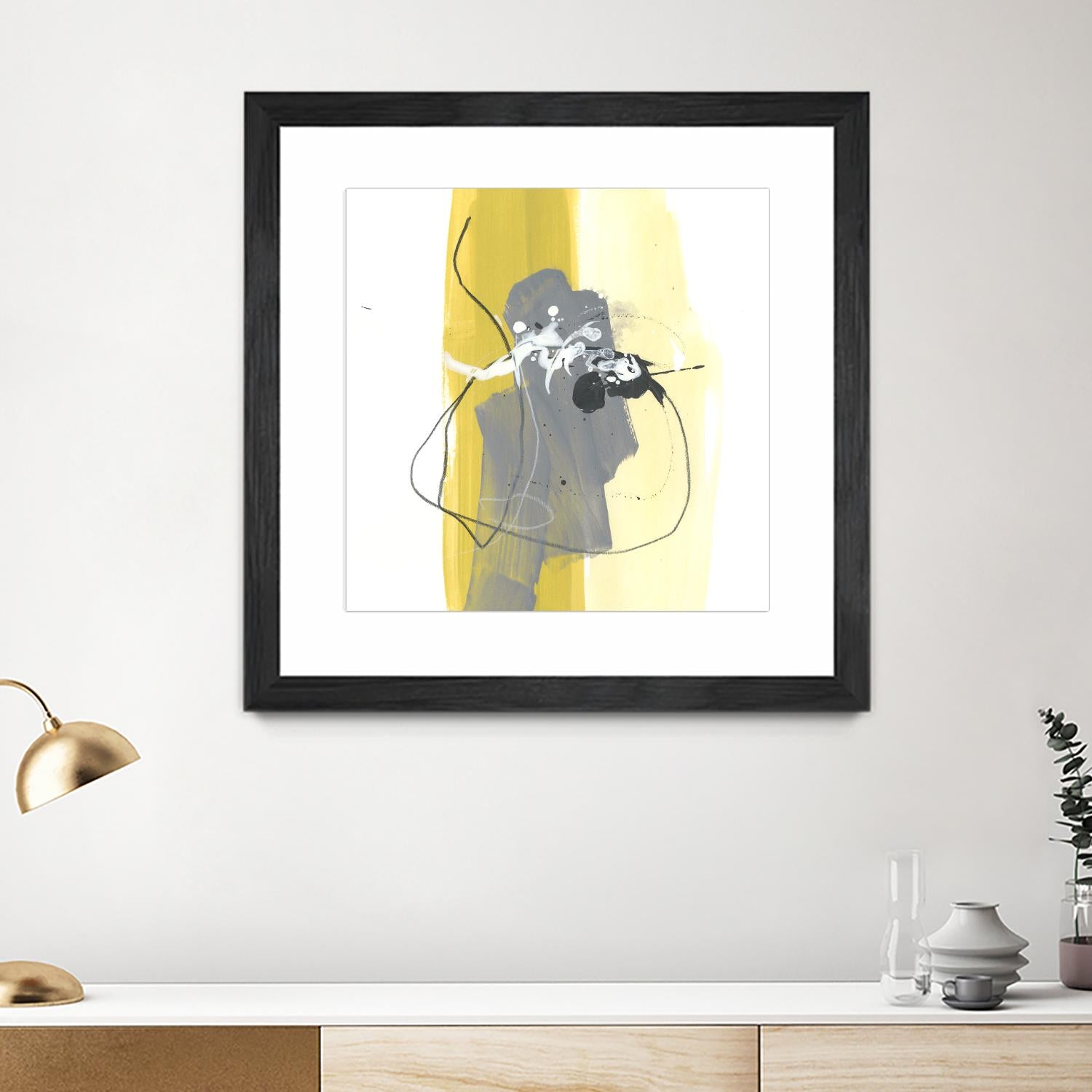 Catch Phrase III by June Erica Vess on GIANT ART - yellow abstract