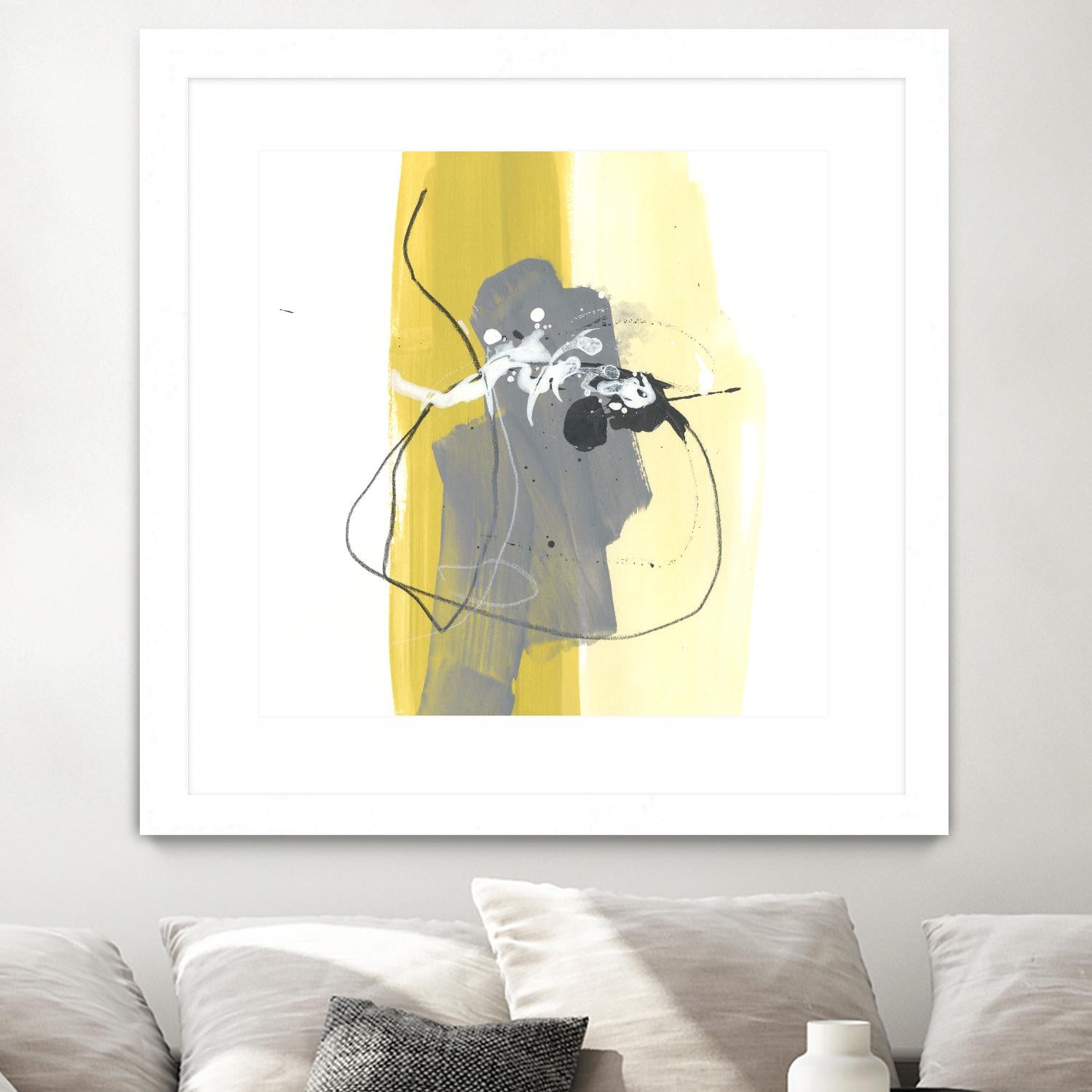 Catch Phrase III by June Erica Vess on GIANT ART - yellow abstract