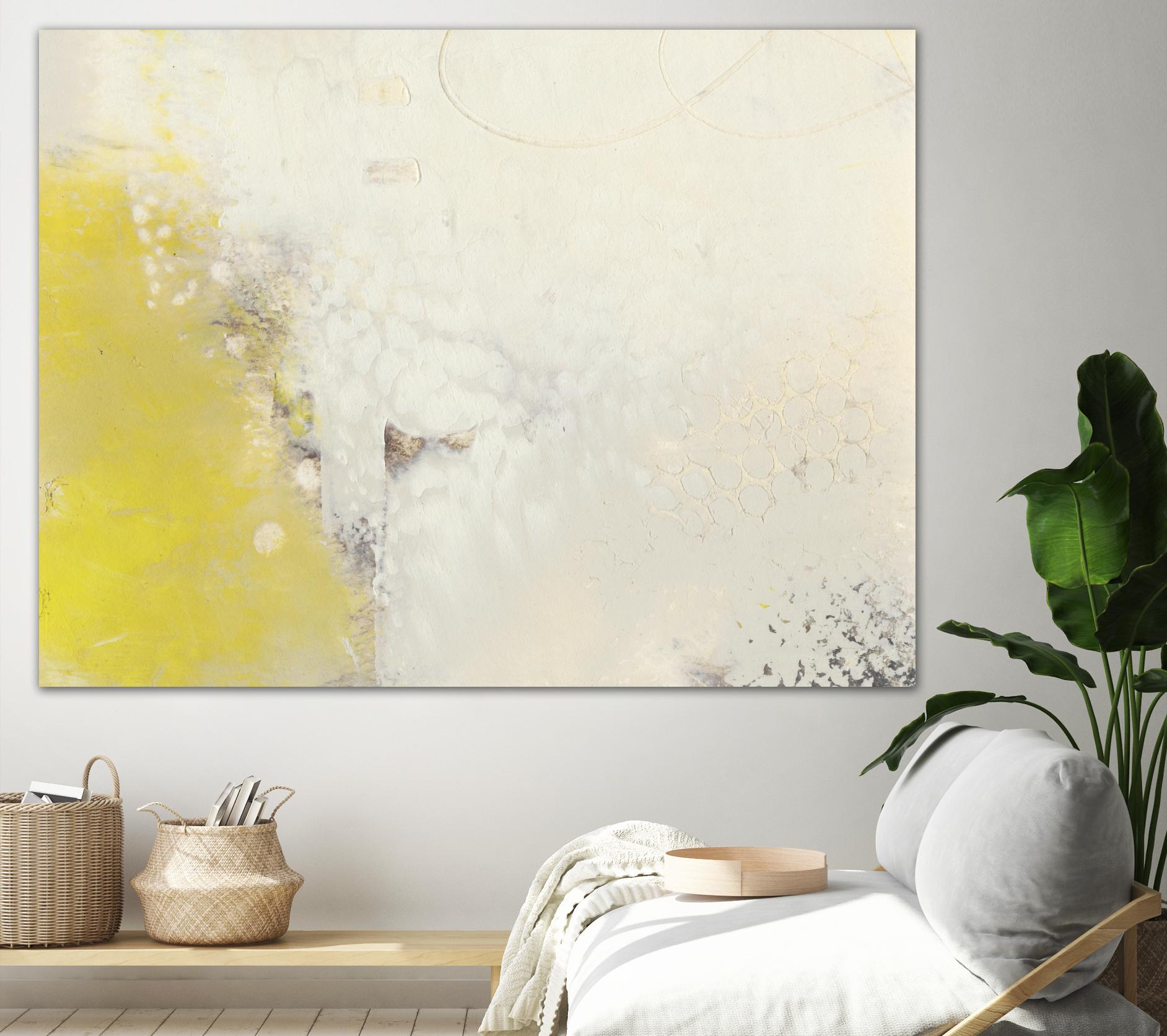 Yellow Lux I by Sue Jachimiec on GIANT ART - yellow abstract