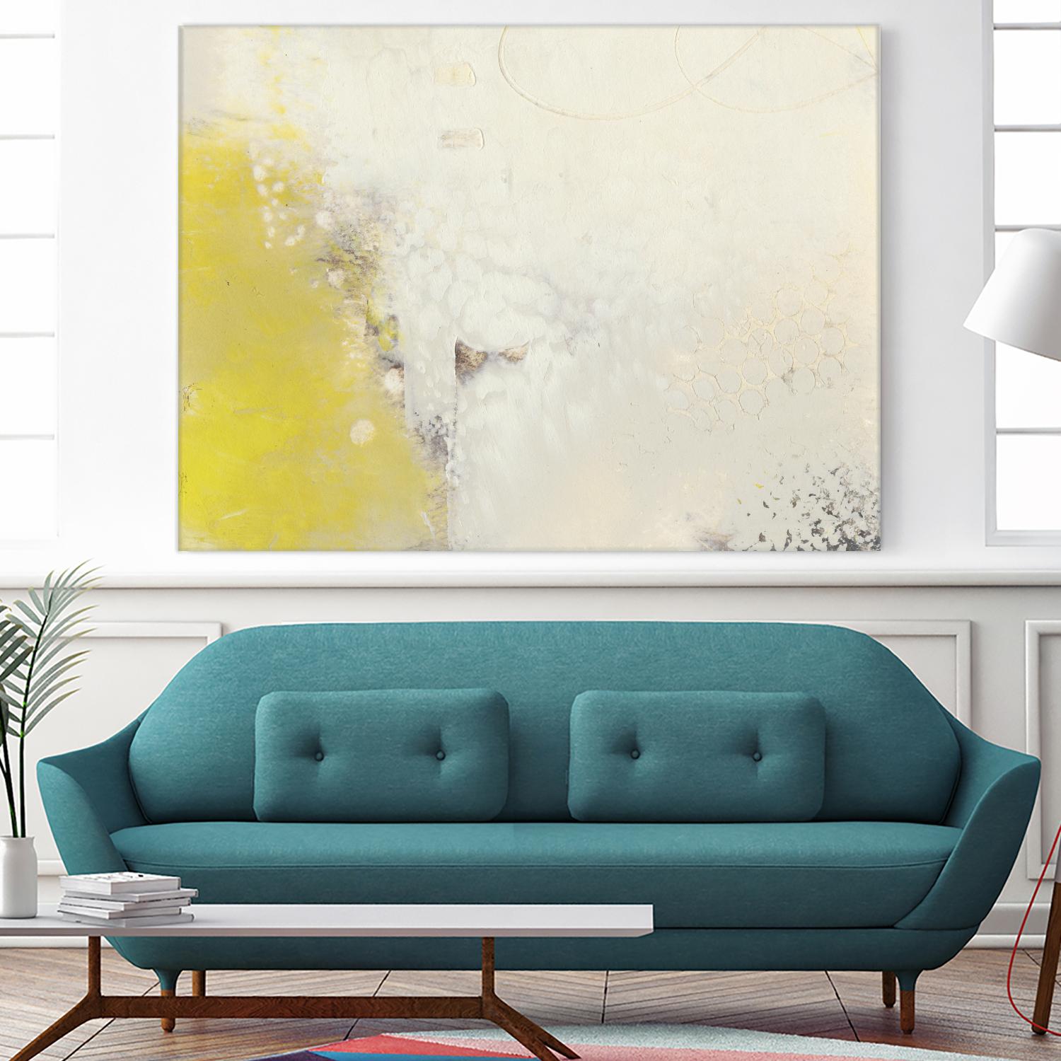 Yellow Lux I by Sue Jachimiec on GIANT ART - yellow abstract